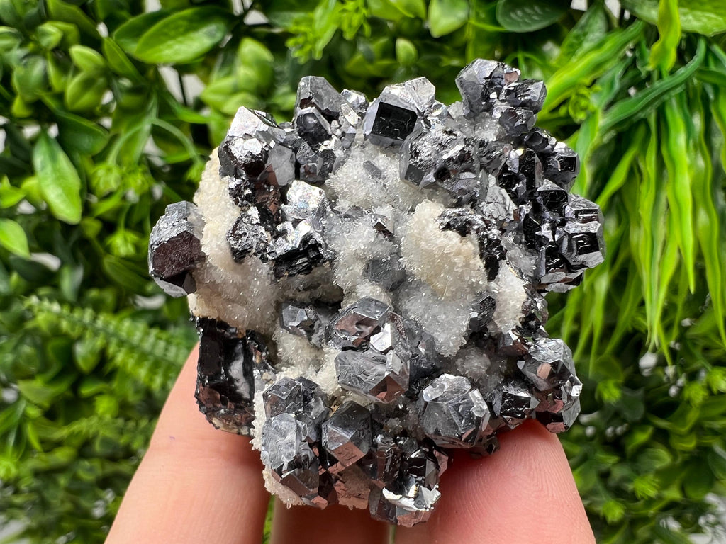 Mirror Galena with Cleiopfane on Chalcedony, Krushev dol Mine, Bulgaria