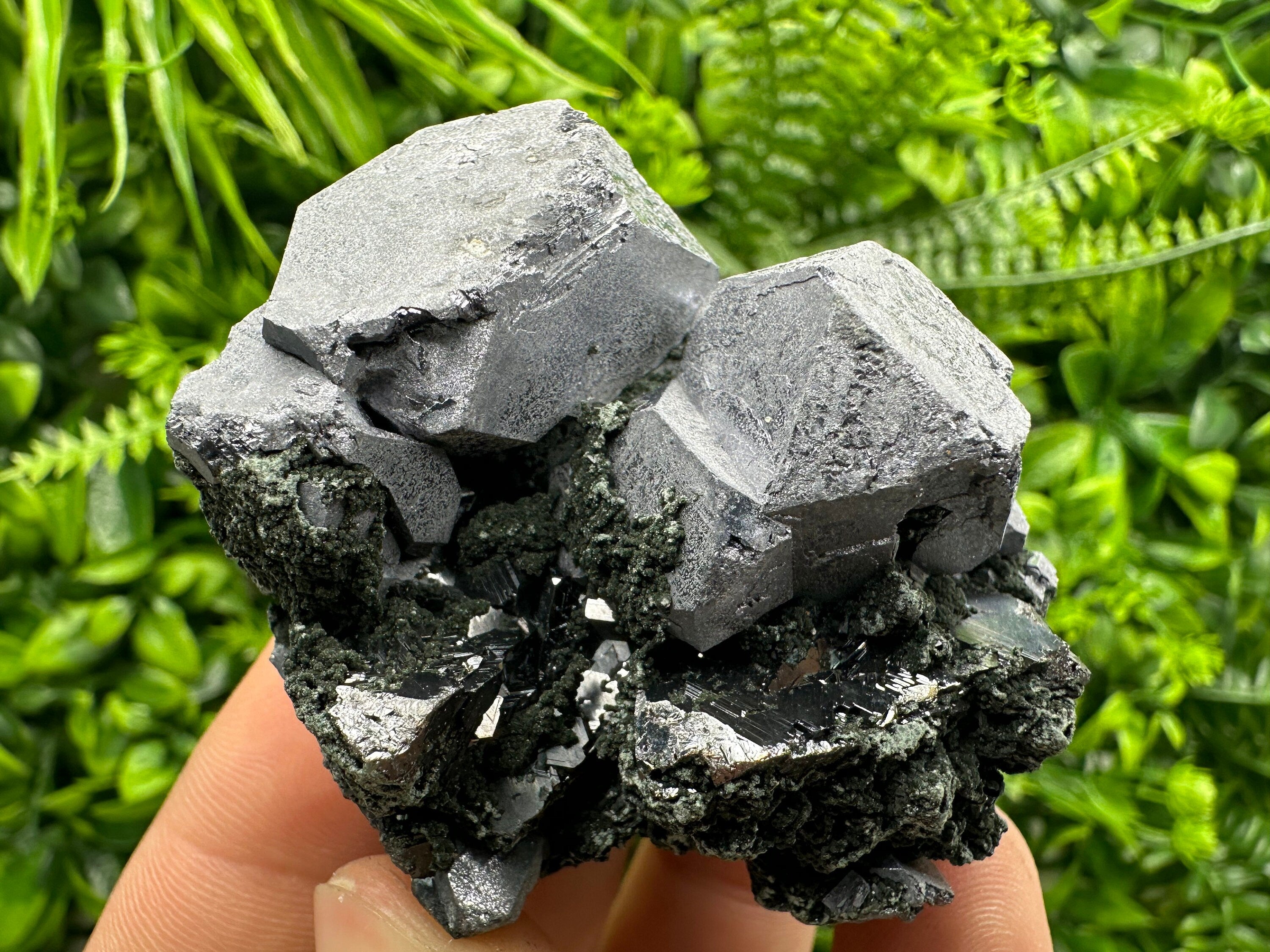 Galena Sphalerite Chlorite Crystal Cluster, Bulgaria Mineral Specimen