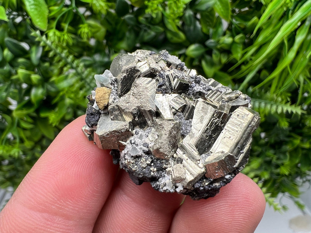 Golden Pyrite,Sphalerite from 9th September mine,Madan,Bulgaria,natural,collectible mineral specimen,home decor crystal,Pyrite cluster,