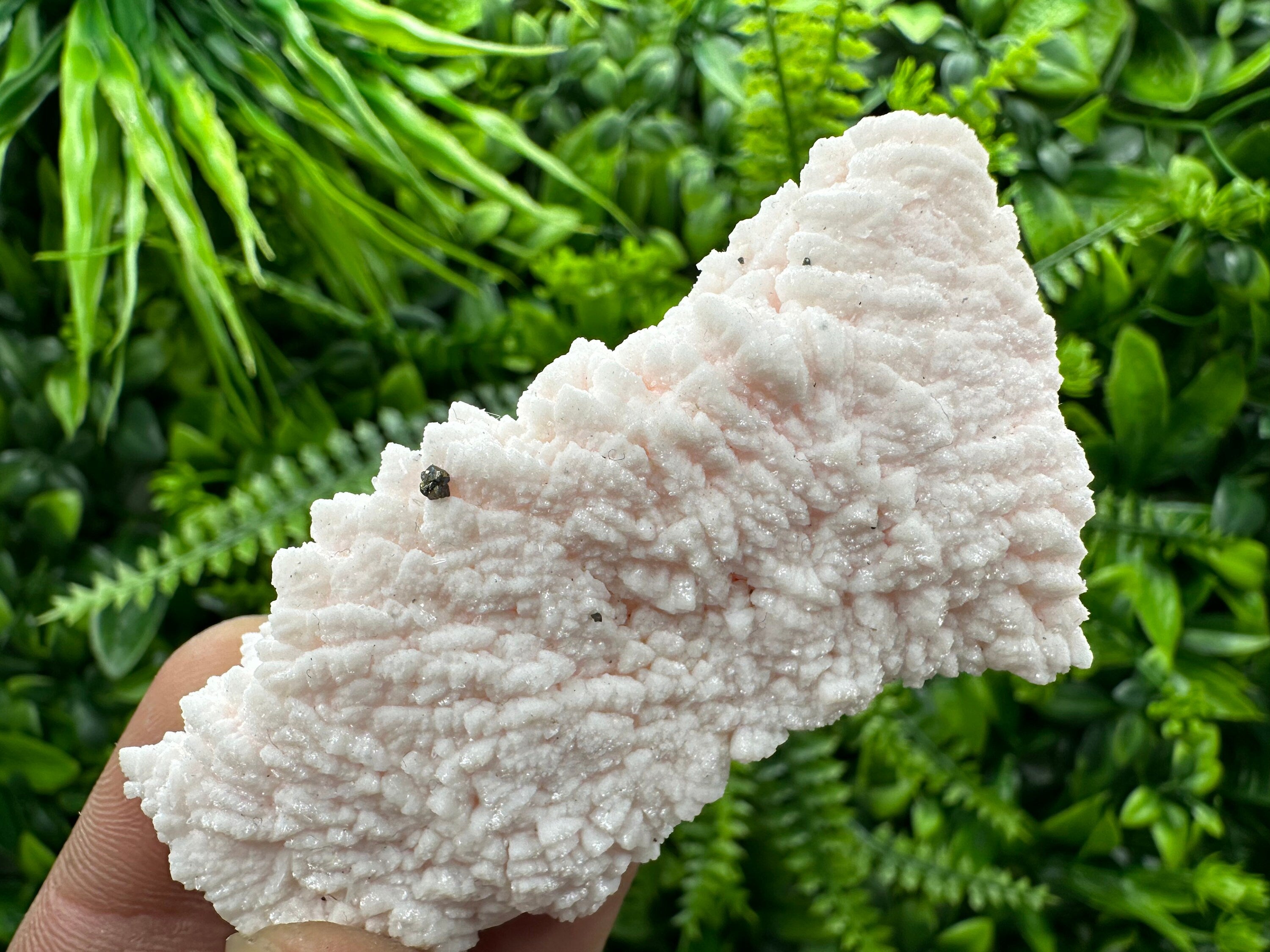 Chalcopyrite on Mangano Calcite Micro Crystal: Krushev Dol Mine, Bulgaria