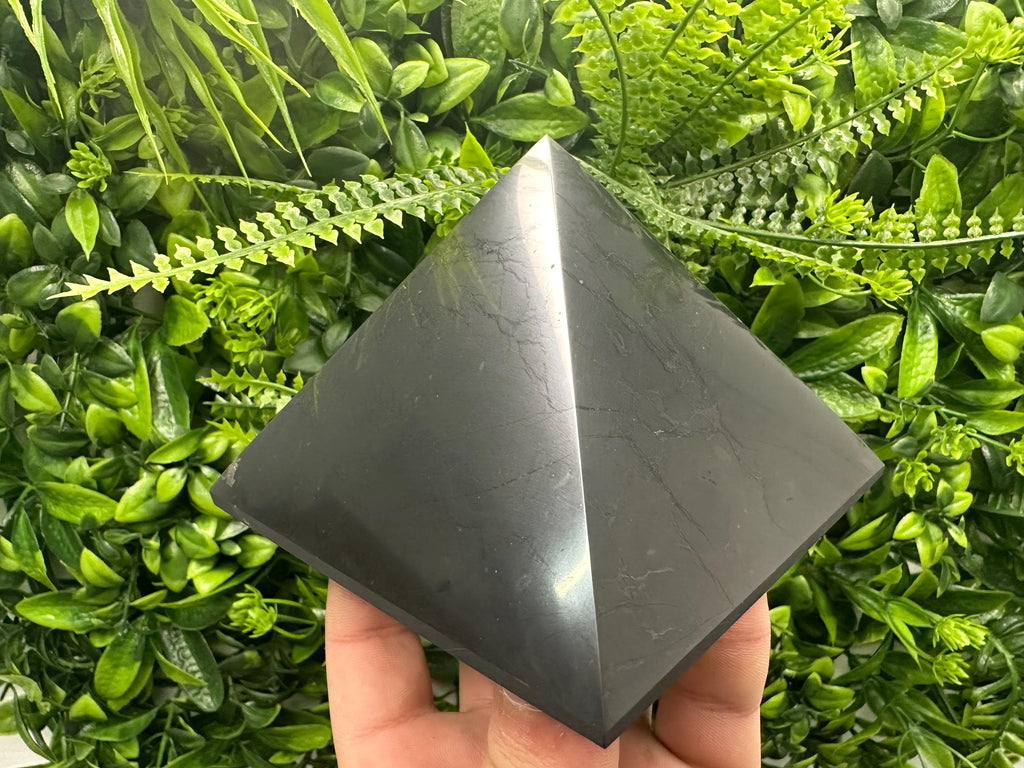 Shungite Pyramid 100MM – Natural Protection & EMF Shielding Stone