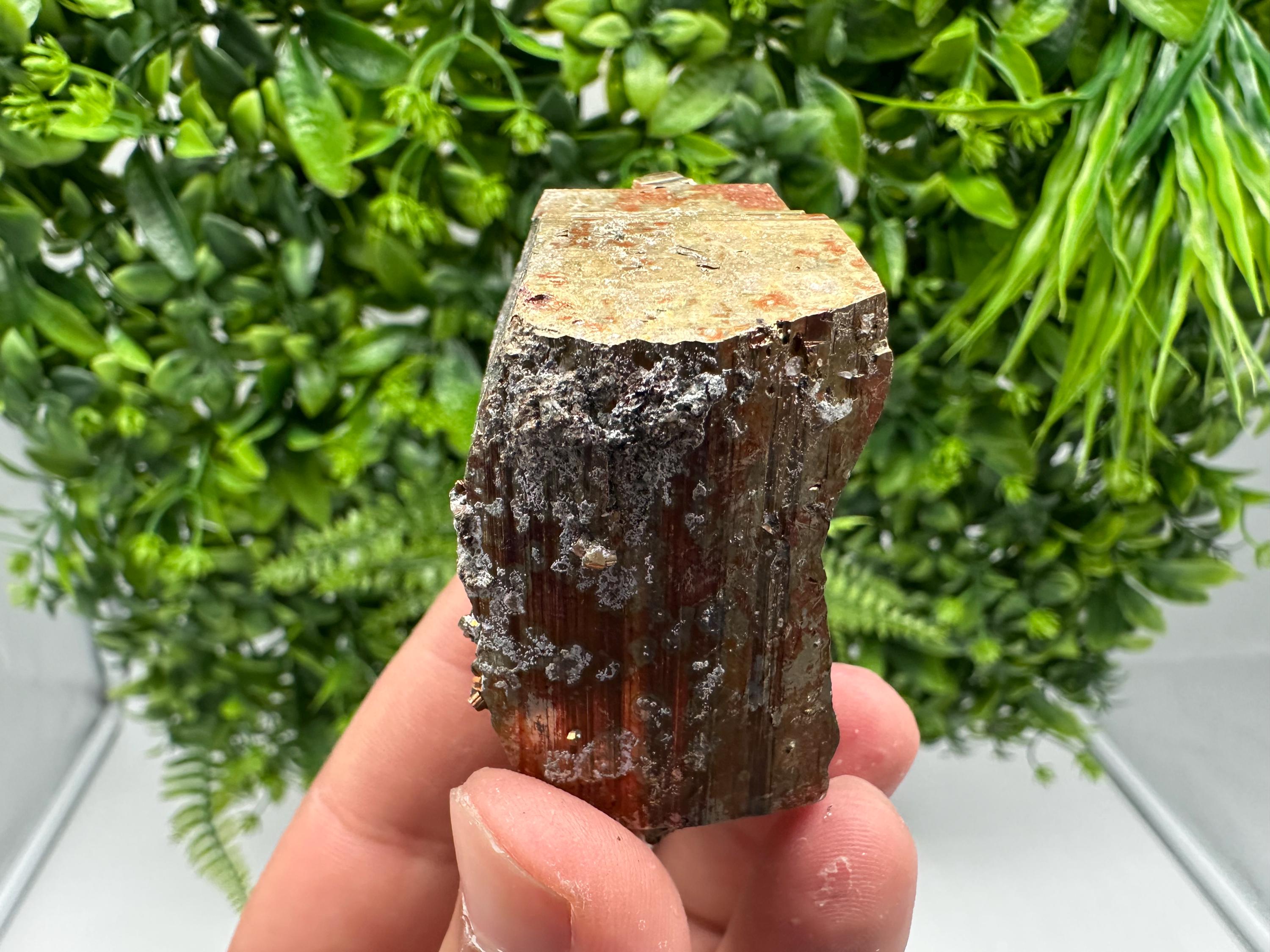 Rainbow Pyrite with Calcite, Natural Crystal Mineral Souvenir, Borieva Bulgaria