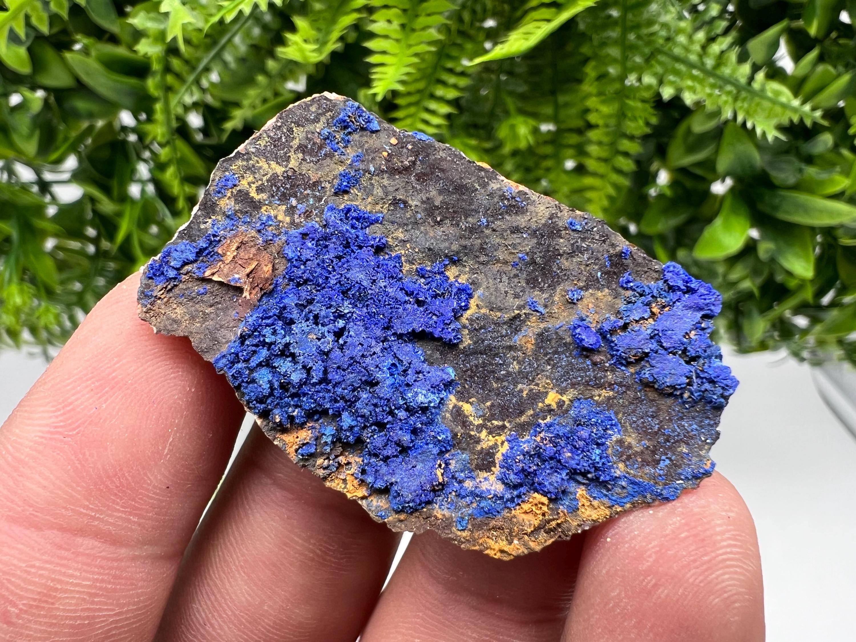 Moroccan Azurite & Malachite Mineral Specimen: Blue Crystal Decor