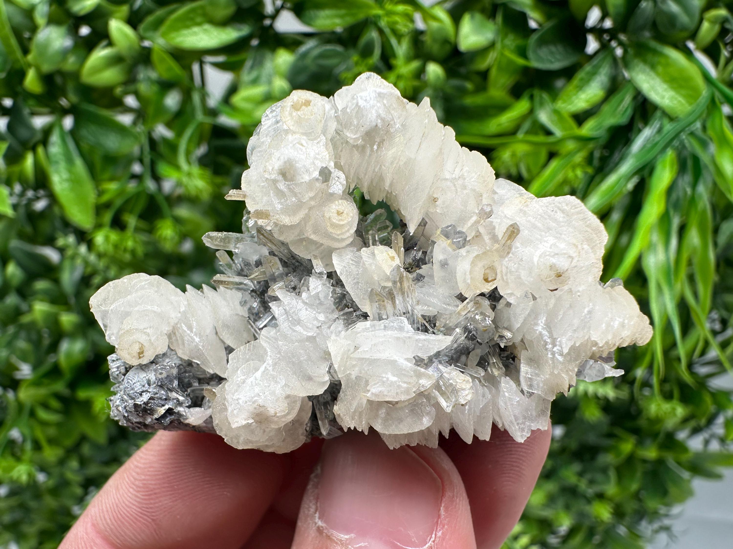 Quartz with Calcite and Chlorite: Borieva Mine Crystal Souvenir