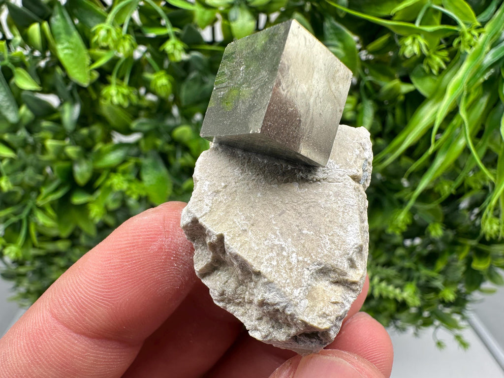 Large Pyrite Cube on Matrix, Navajun Spain, Home Decor Stone
