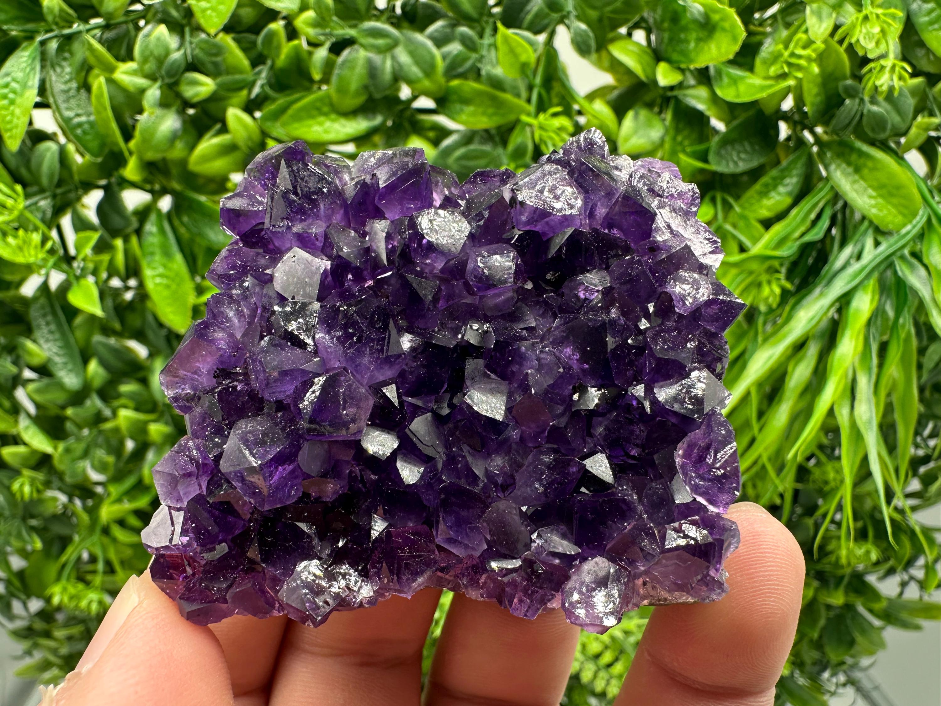 Natural Purple Amethyst Cluster from Uruguay: Energy Crystal Home Decor
