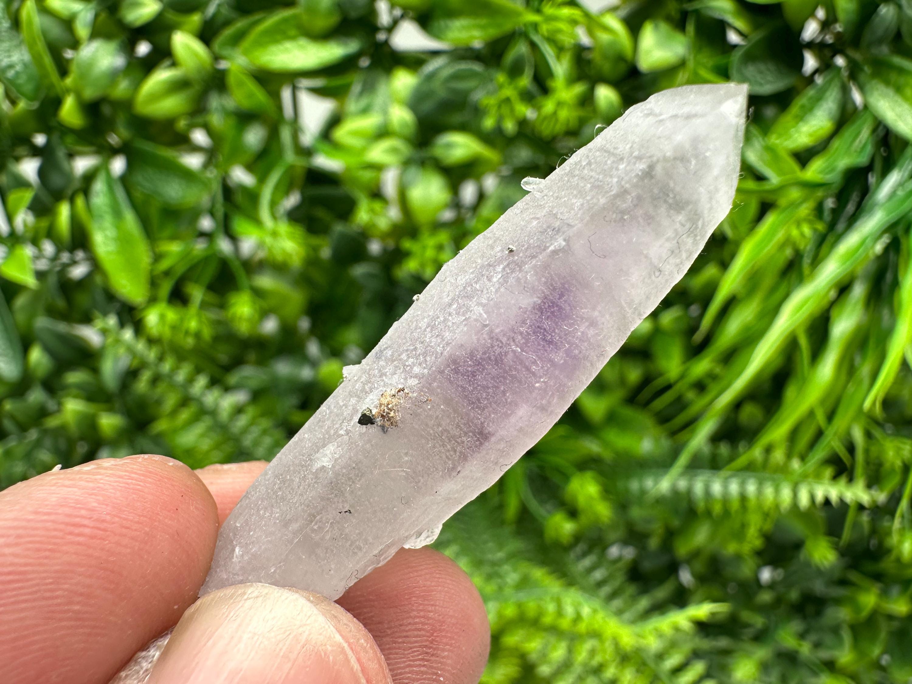 Amethyst Phantom Quartz Crystal with Chalcedony and Chlorite