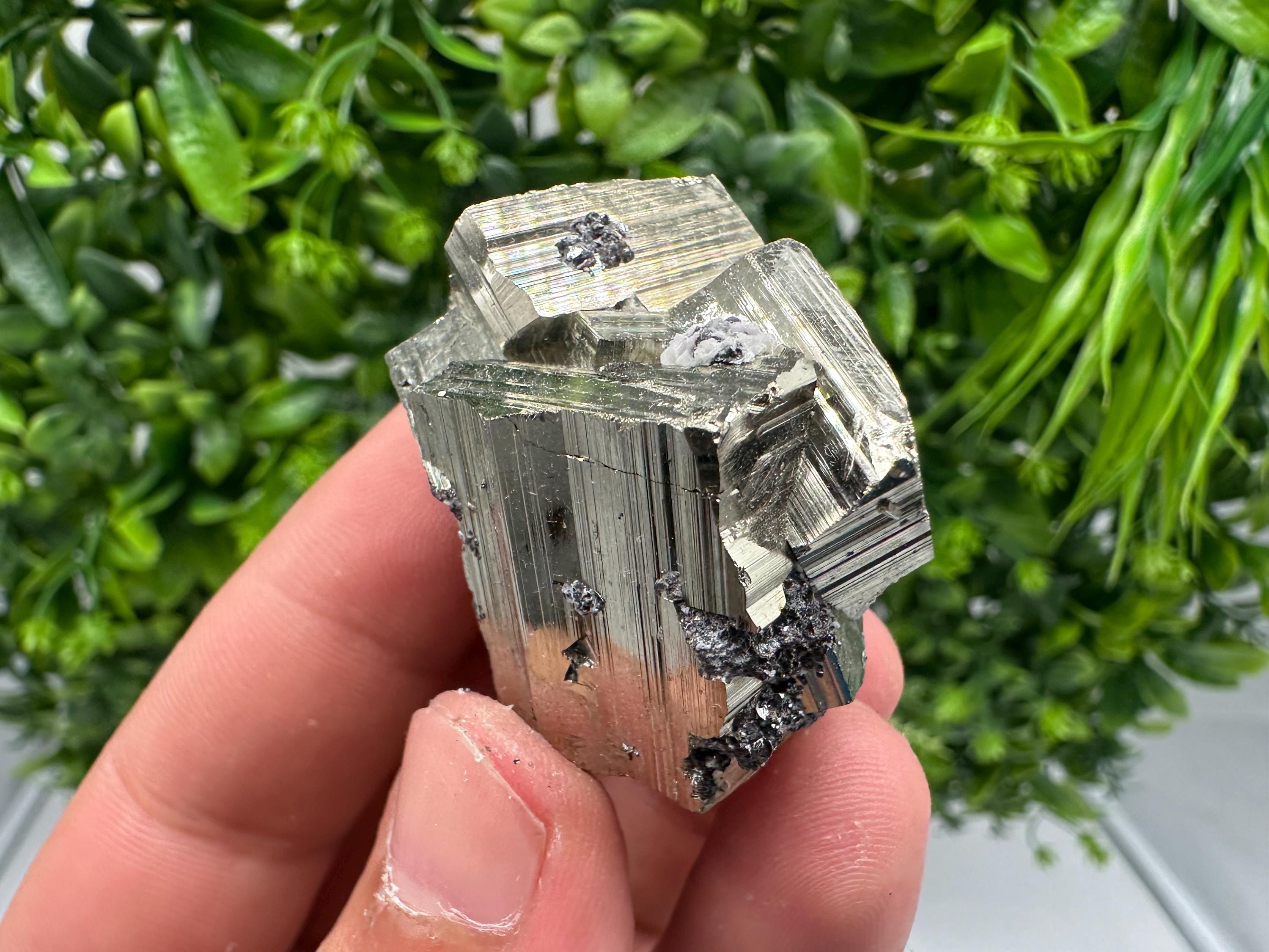 Wonderful Rainbow Pyrite whit Calcite,natural minerals souvenir Crystal,collection stone,rare minerals,home decor,Borieva Bulgaria