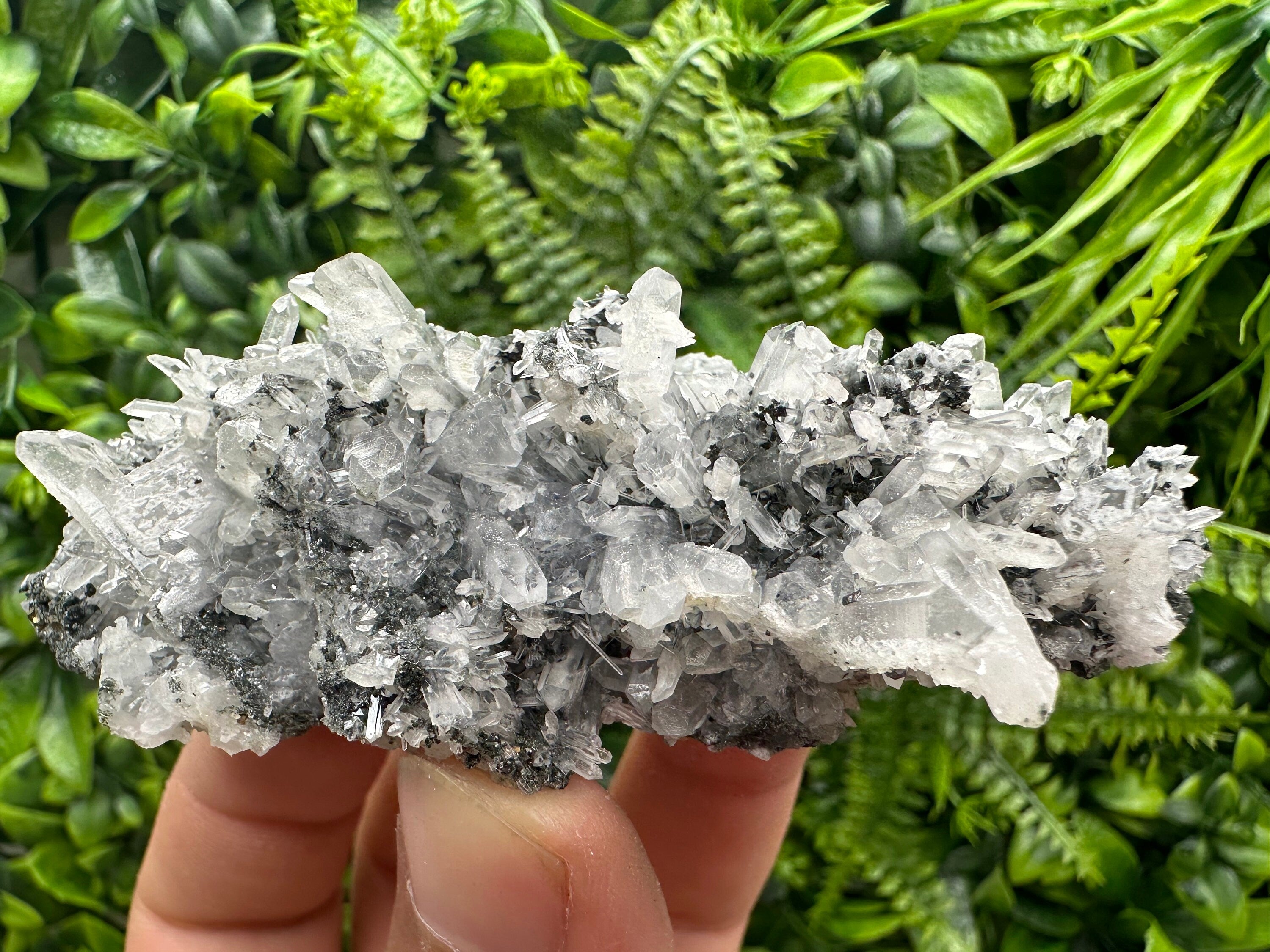 Quartz with Calcite and Chlorite: Natural Crystal Souvenir