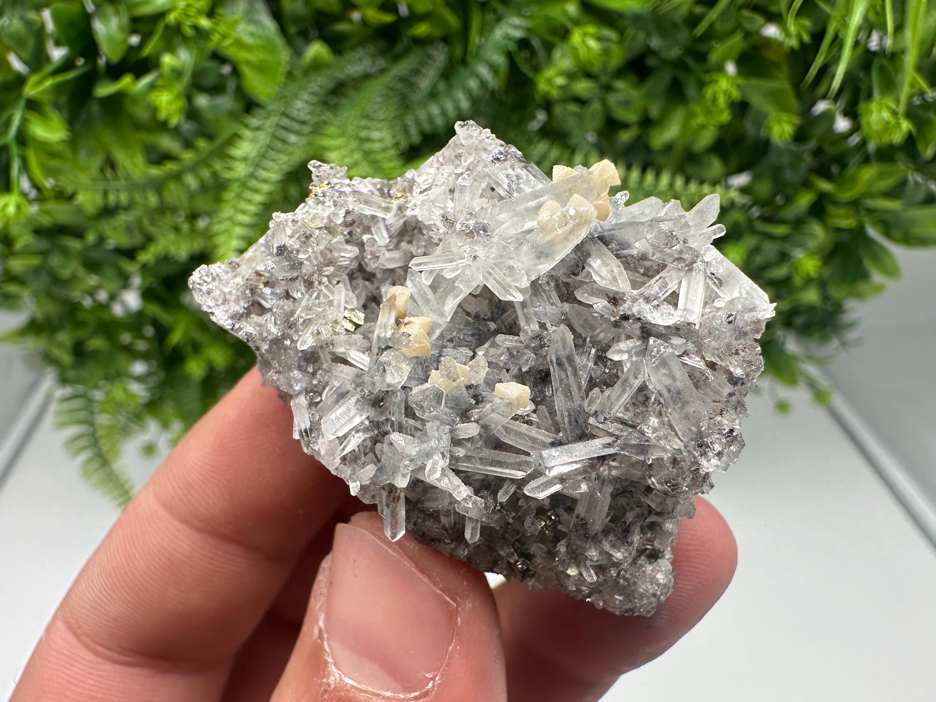 Quartz Calcite Chalcopyrite Specimen: Krushev Dol Mine, Bulgaria