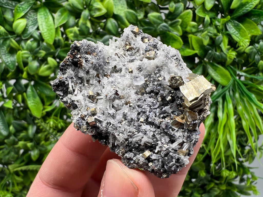 Rainbow Pyrite on Quartz, Oxide Mineral Specimen, Bulgaria