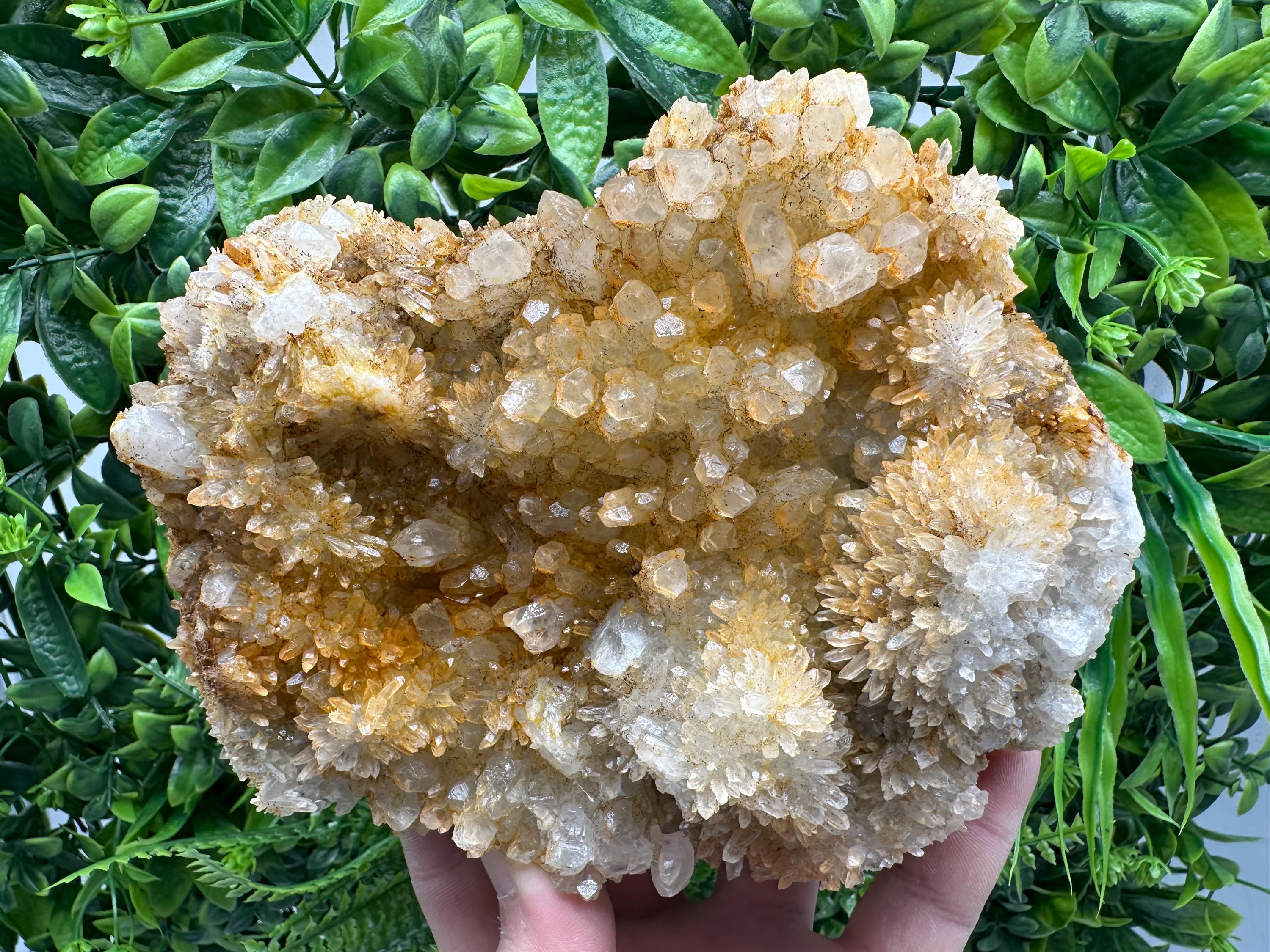 Iron Oxide Limonite Quartz Crystal Cluster, Home Decor Minerals