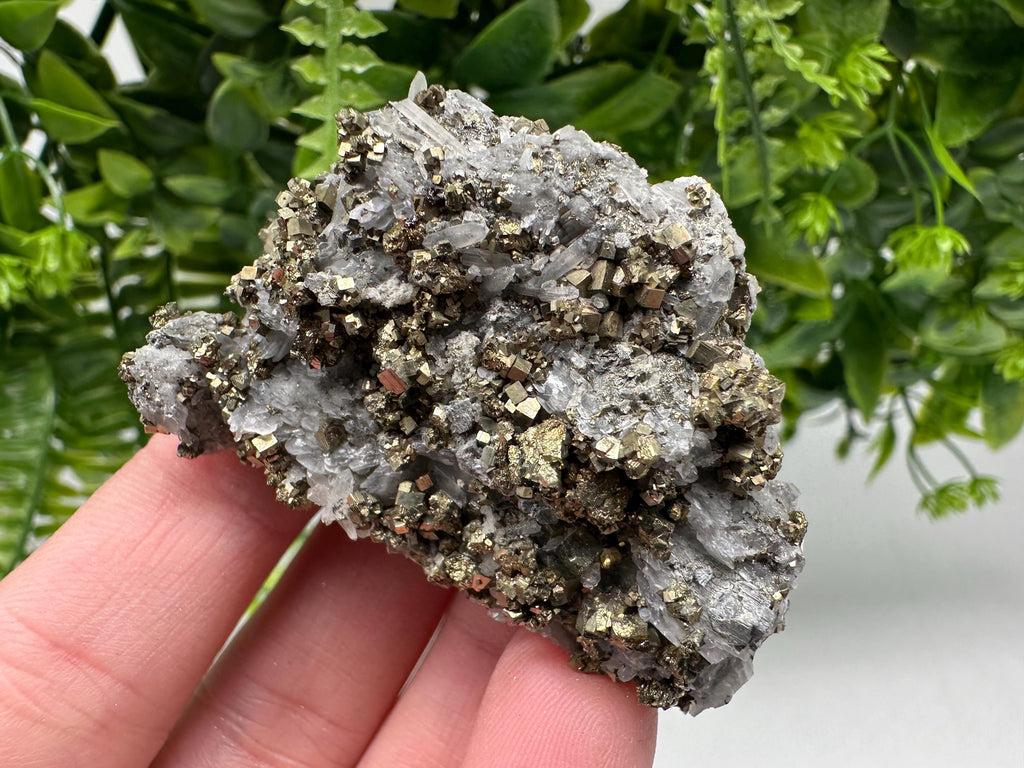 Stunning Pyrite on Quartz,Calcite from Borieva mine,Madan,Bulgaria,natural,collectible mineral specimen,home decor stone,collection crystal