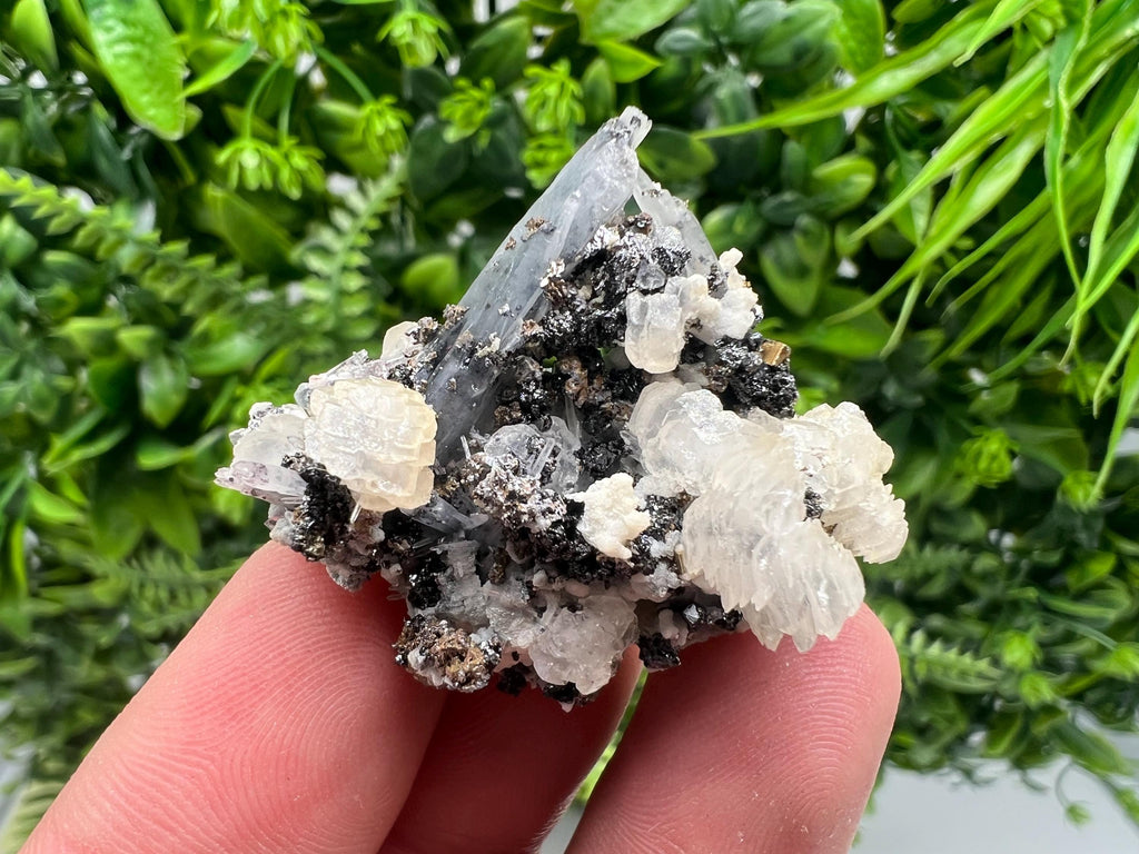 Borieva Mine Quartz Crystal, Calcite, Pyrite Specimen, Home Decor
