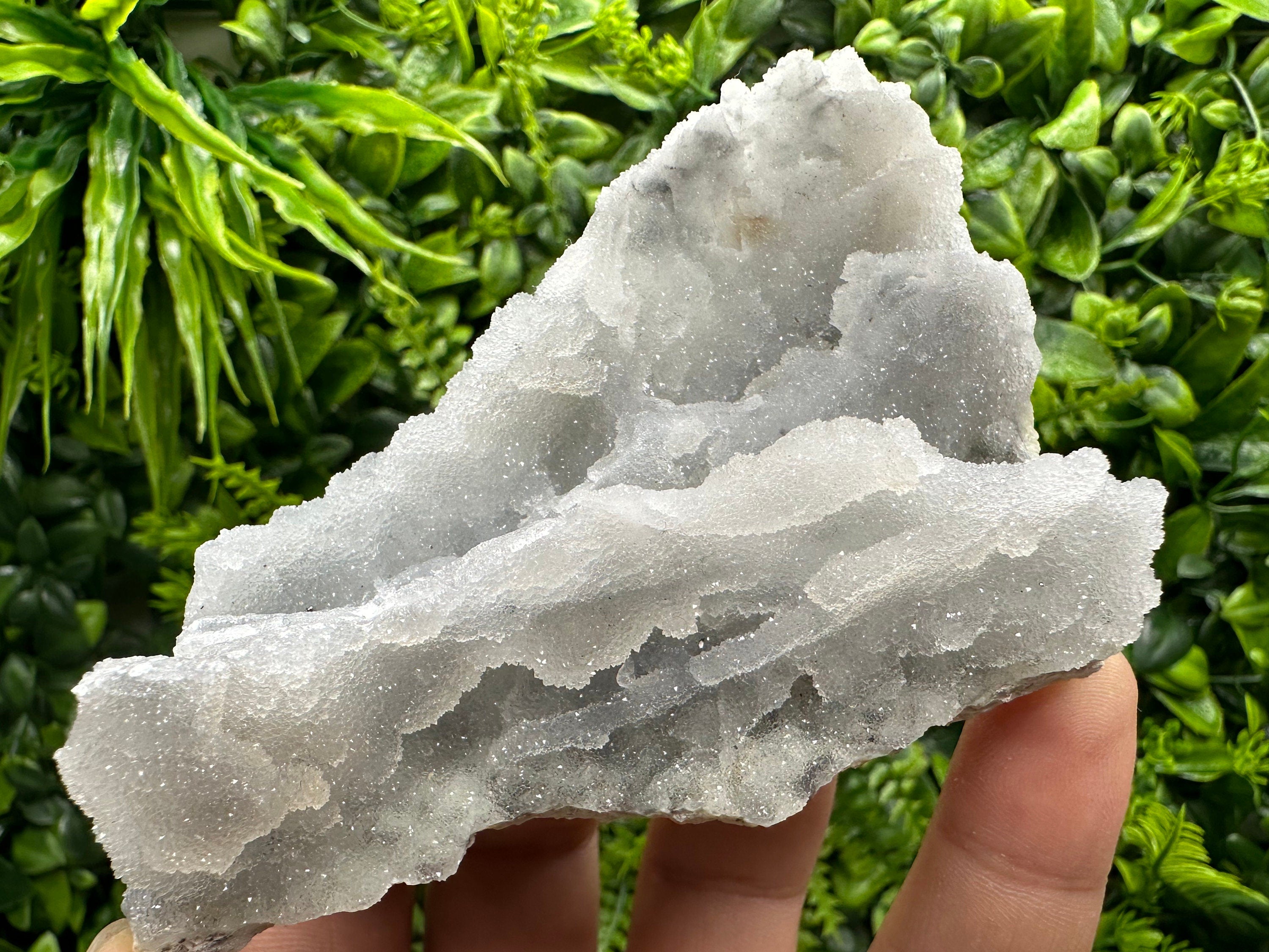 Blue Chalcedony Quartz with Chlorite Inclusions: Bulgaria Crystal Decor