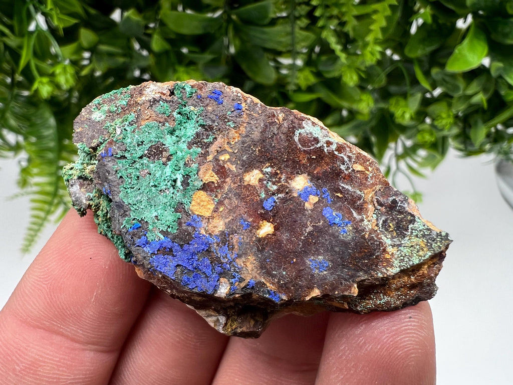 Azurite Malachite Mineral Specimen, Moroccan Crystal Collection