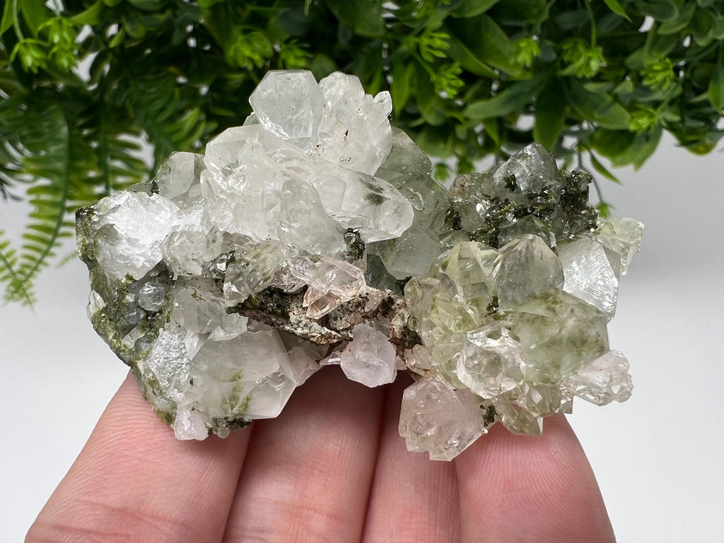Green Epidote with Quartz Crystals - Extremely Sparkly with Rainbows,souvenirs collection stone,gift,decor, Eastern Anatolian, Turkey