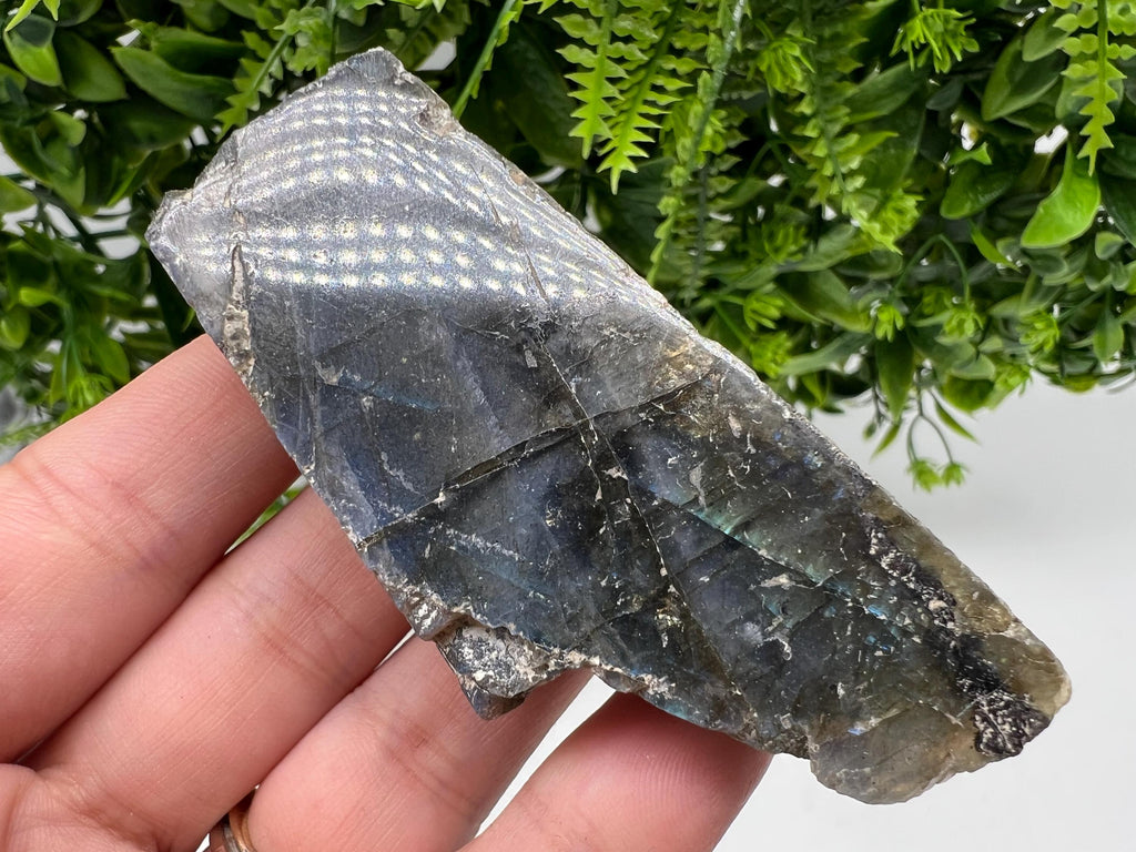 Polished Labradorite Slab: Multifire Crystal Decor - 96 Grams