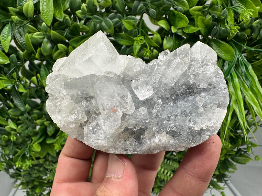 Apophyllite Stilbite on Chalcedony: Natural Mineral Specimen, India