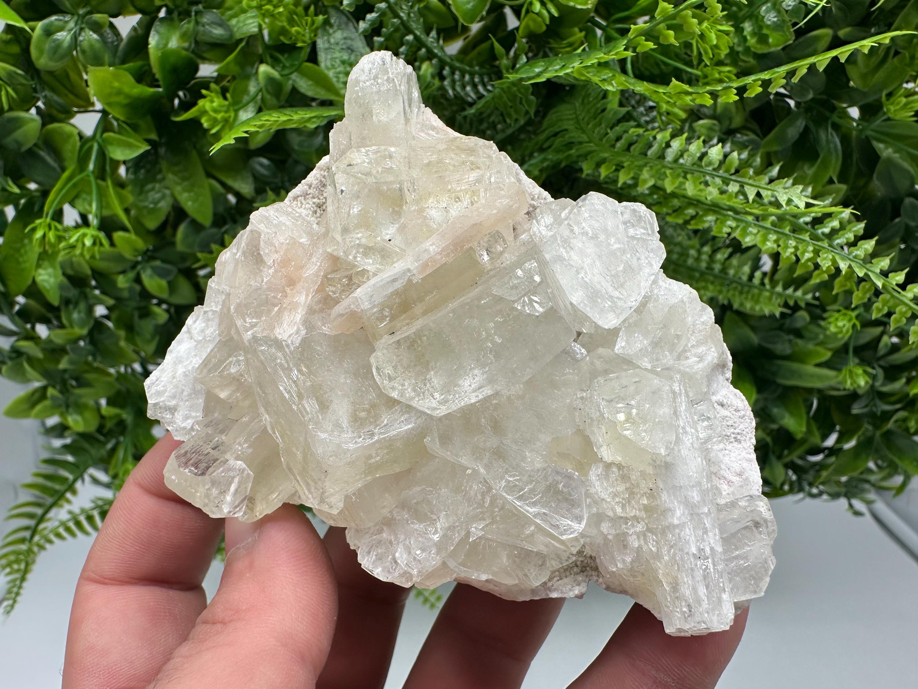 Apophyllite Stilbite Cluster on Chalcedony, India Crystal Mineral Specimen