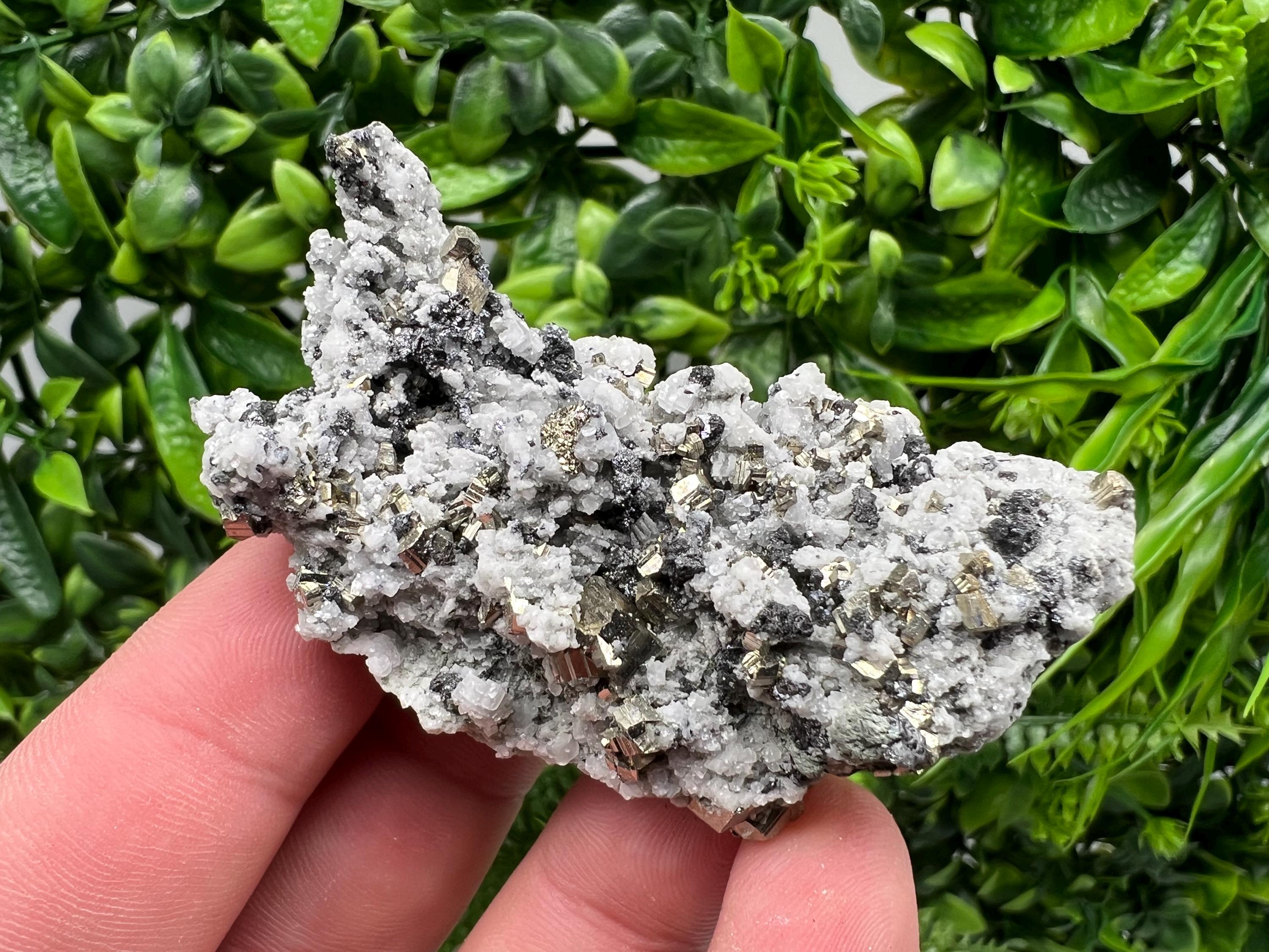 Stunning Pyrite on Quartz,Calcite from Borieva mine,Madan,Bulgaria,natural,collectible mineral specimen,home decor stone,collection crystal