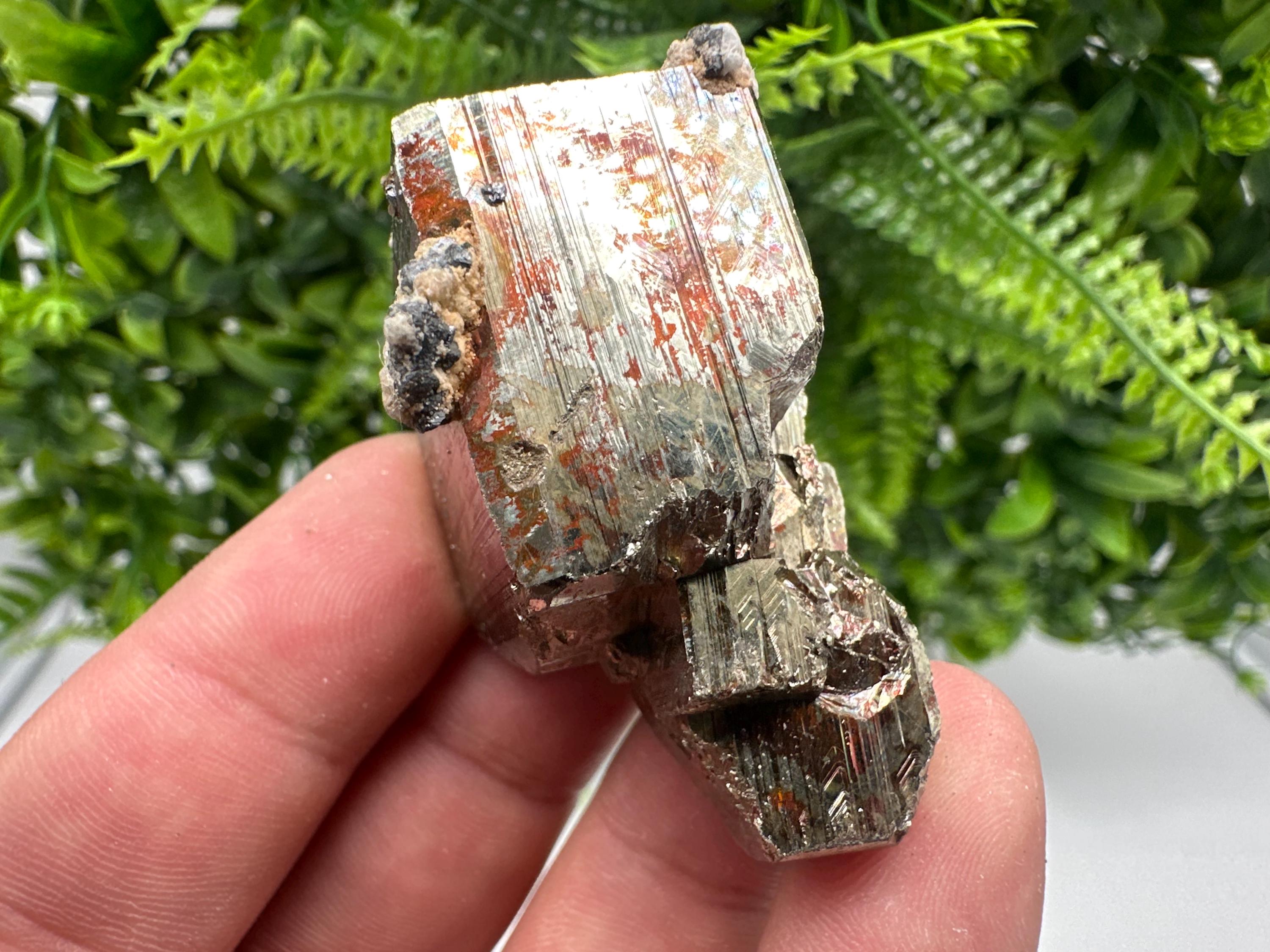 Wonderful Rainbow Pyrite whit Calcite,natural minerals souvenir Crystal,collection stone,rare minerals,home decor,Borieva Bulgaria