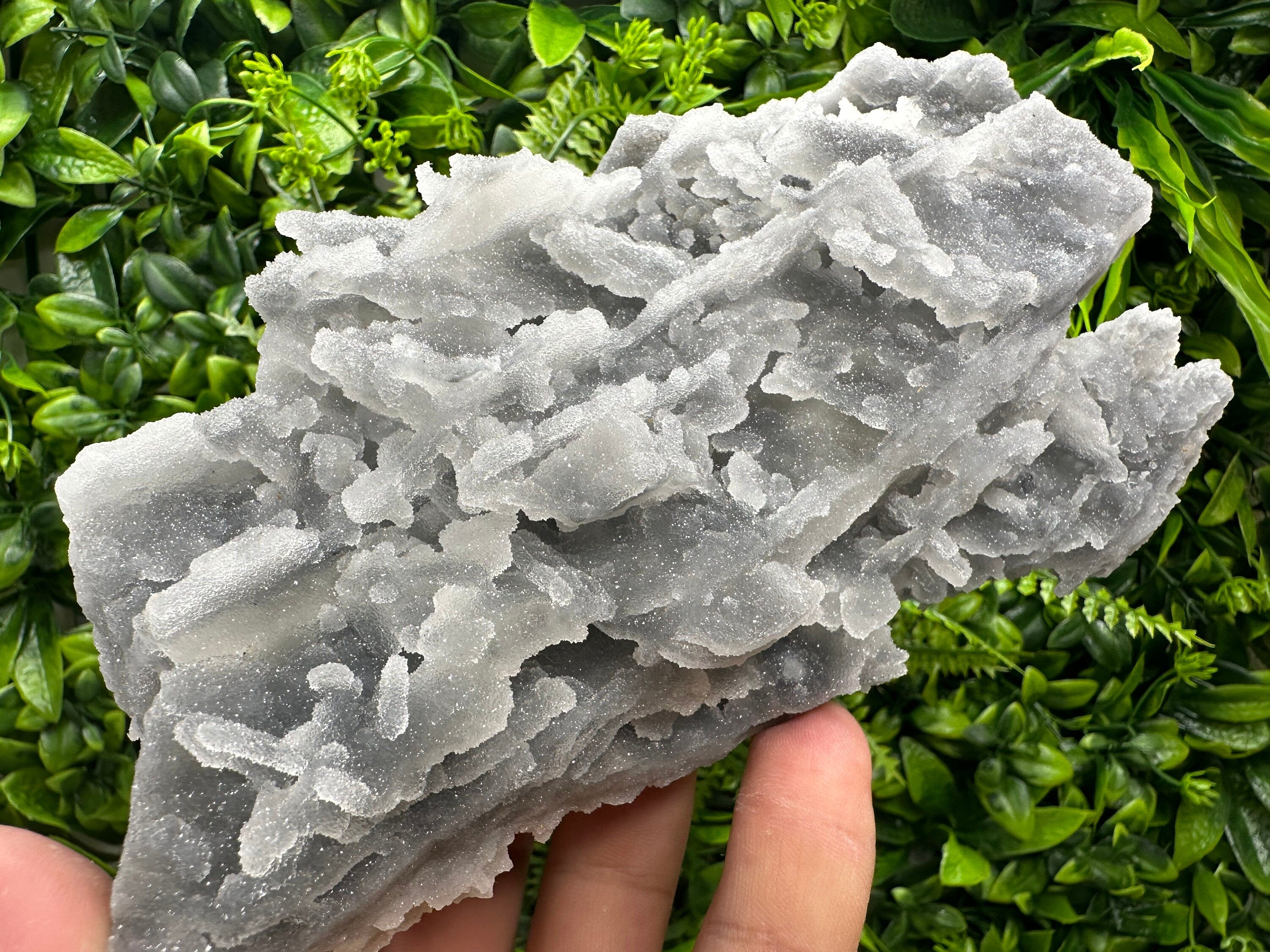Blue Chalcedony Quartz with Chlorite Inclusions, Bulgaria Crystal Decor Stone