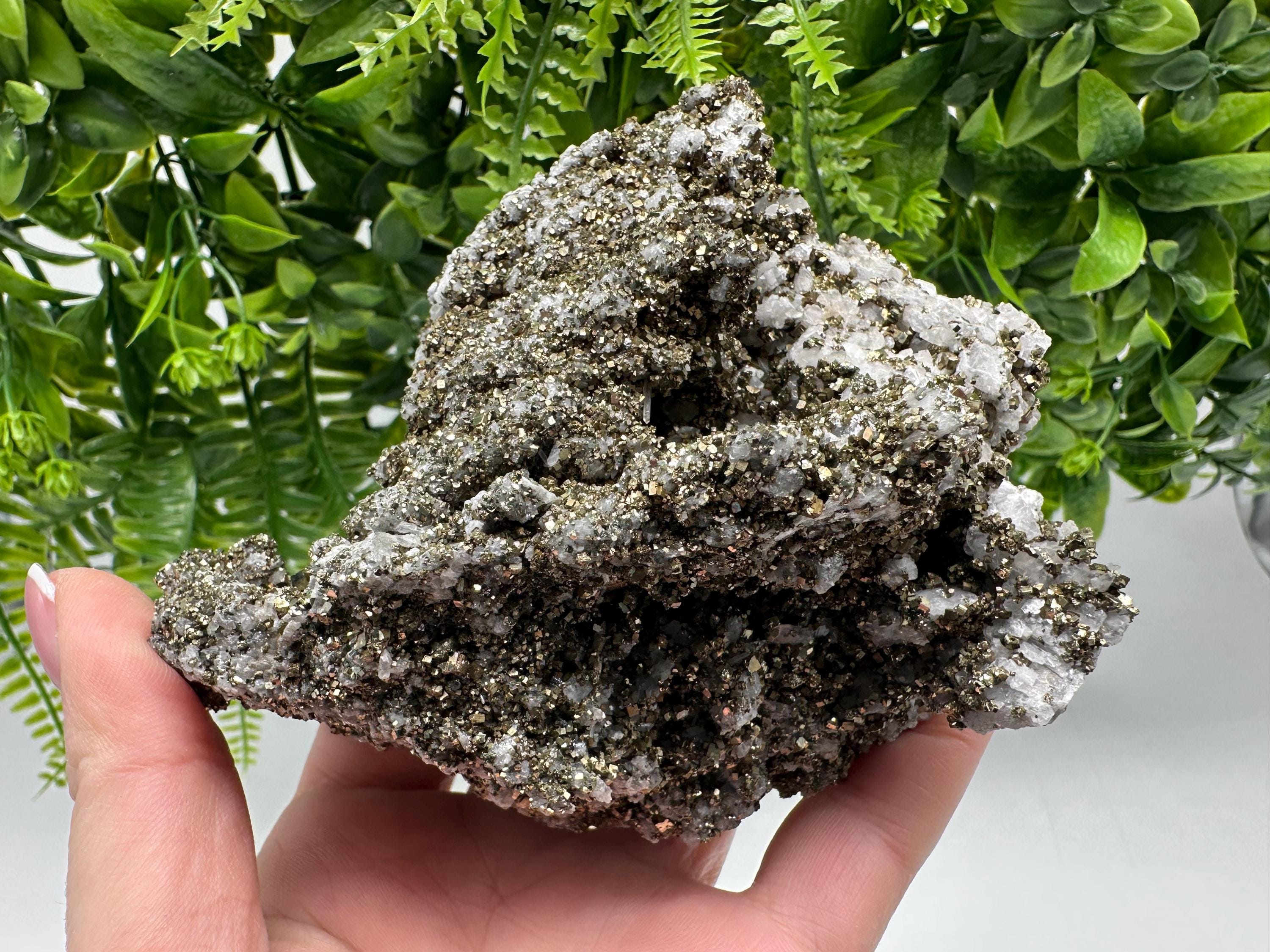Stunning Pyrite on Quartz,Calcite from Borieva mine,Madan,Bulgaria,natural,collectible mineral specimen,home decor stone,collection crystal