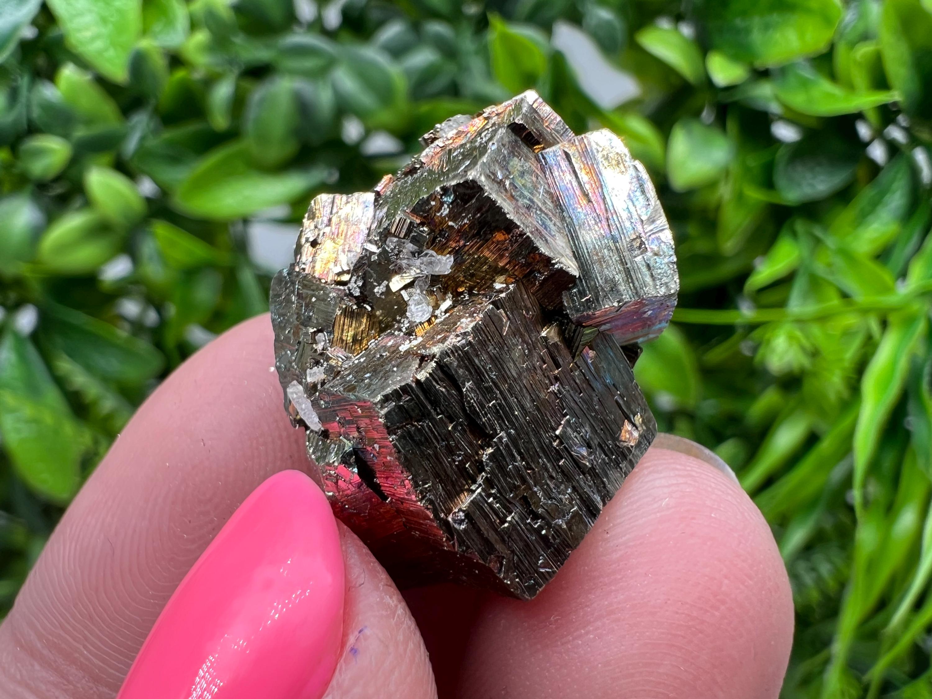 Wonderful Rainbow Pyrite whit Calcite,natural minerals souvenir Crystal,collection stone,rare minerals,home decor,Borieva Bulgaria