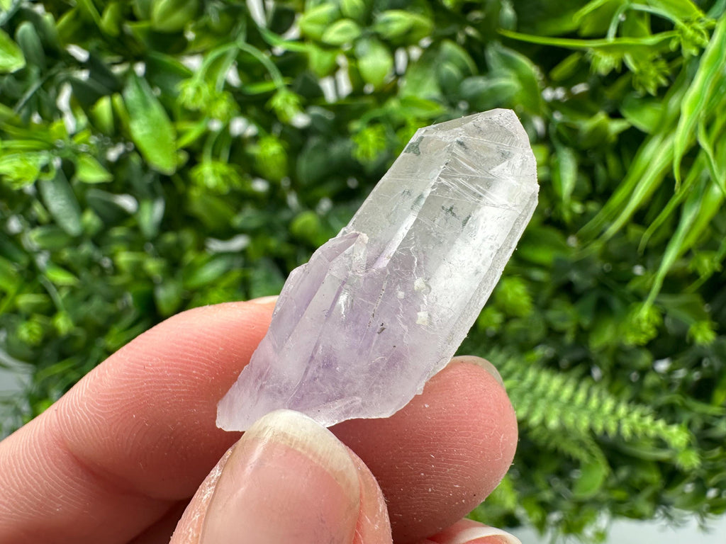Phantom Amethyst Crystal with Cerussite, Bulgarian Mineral Specimen