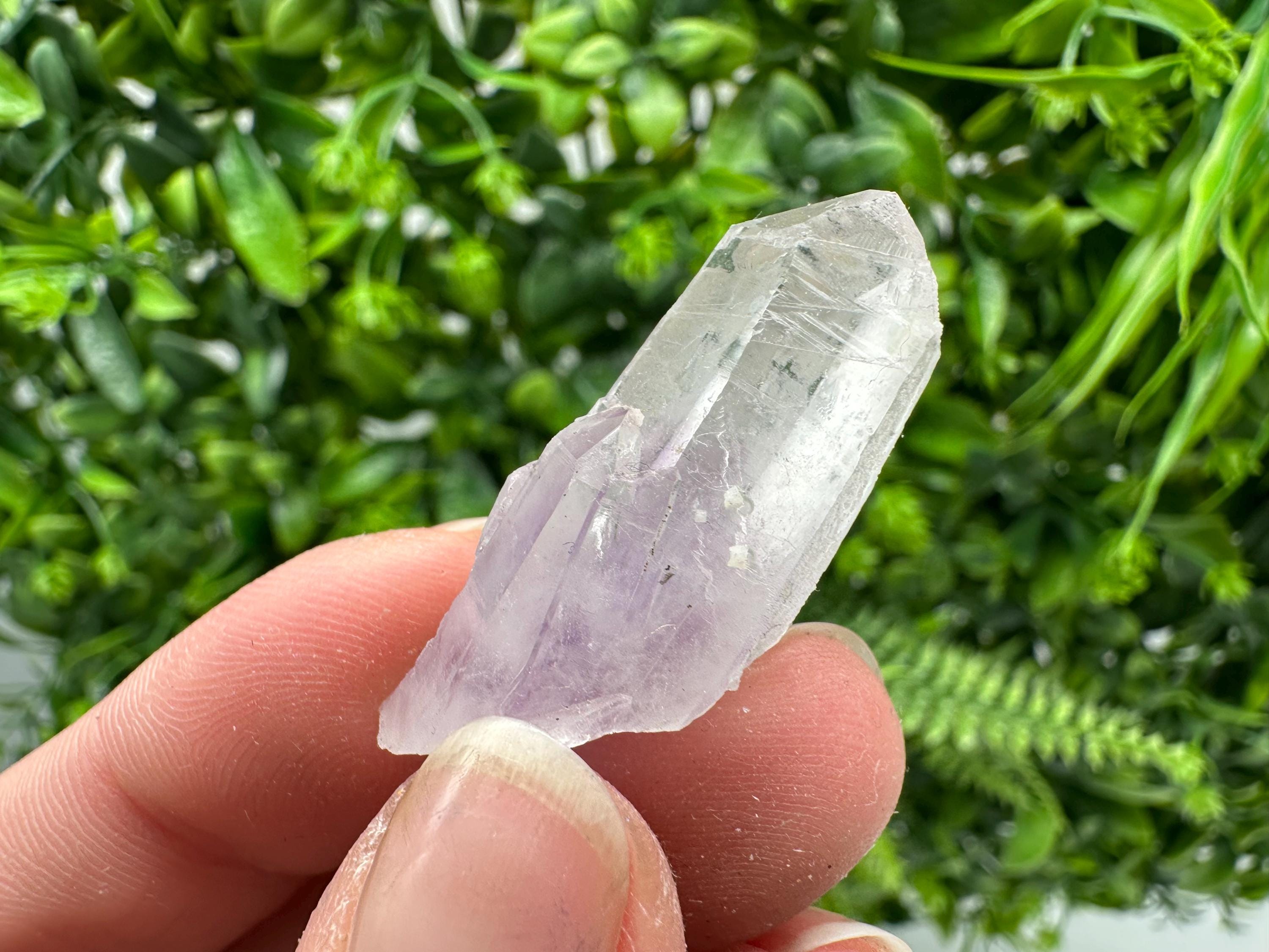 Phantom Amethyst Crystal with Cerussite, Bulgarian Mineral Specimen