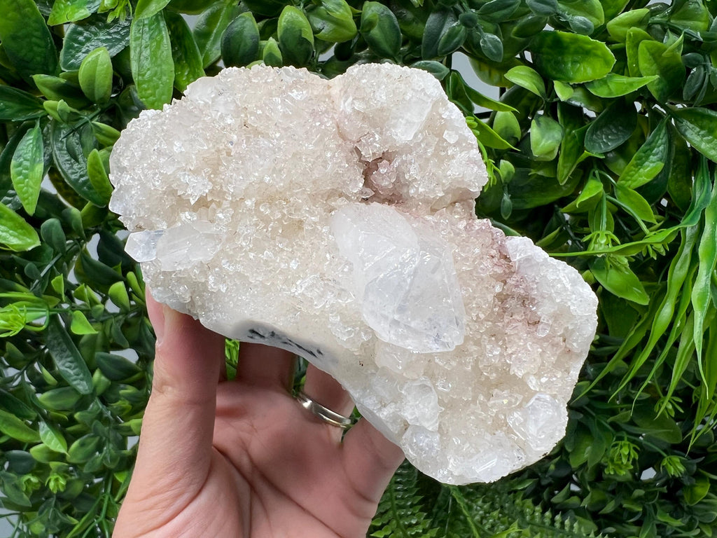 Apophyllite on Chalcedony Specimen, India Minerals, Crystal Stone