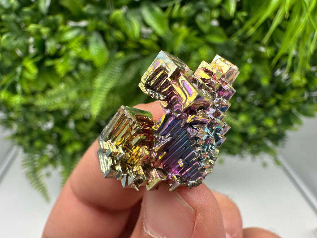 Rainbow Bismuth Crystal: Rare Gemstone Collection Piece