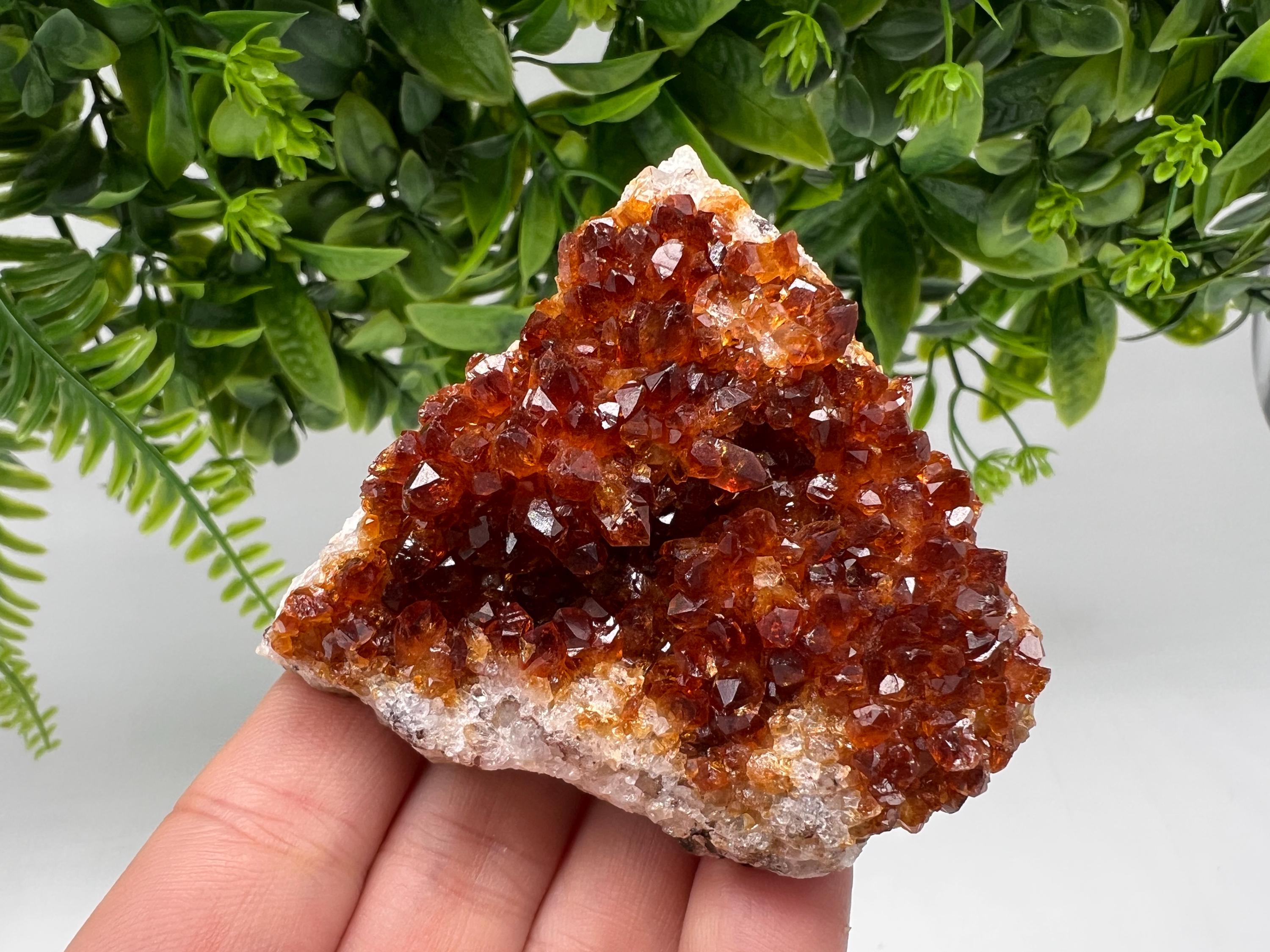 Citrine Crystal with Hematite Inclusions: Natural Phantom Cluster