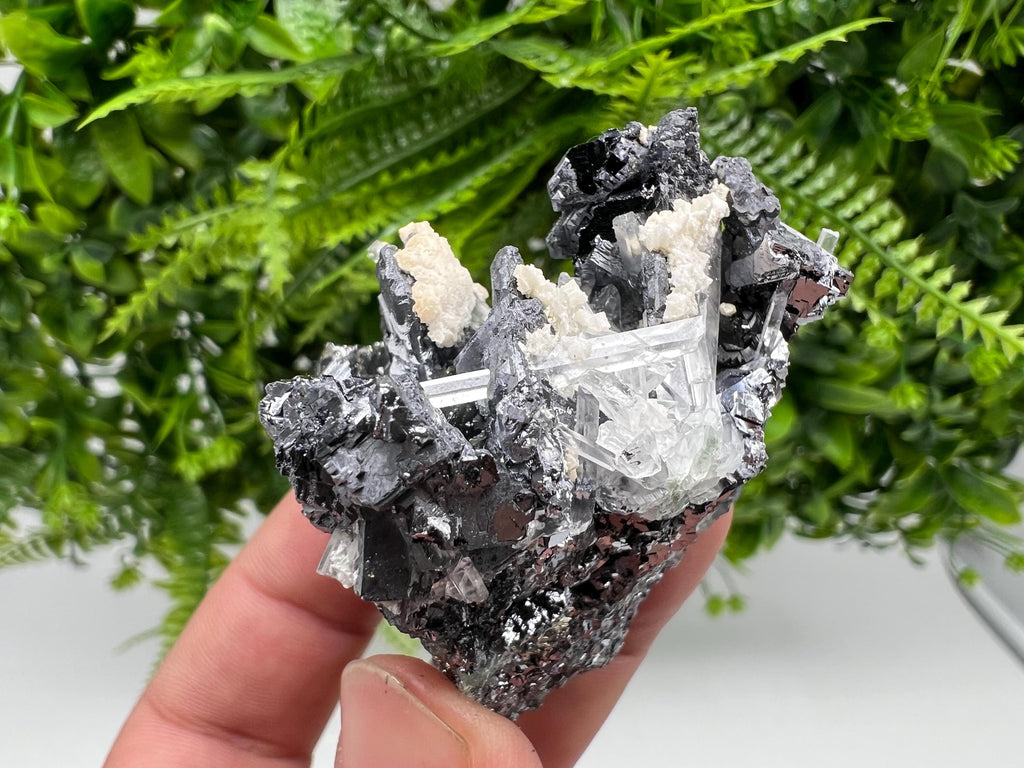 Collected Skeletal GALENA,Sphalerite,Quartz,Calcite from Krushev dol mine,Madan,Bulgaria,natural,collectible mineral specimen home decor