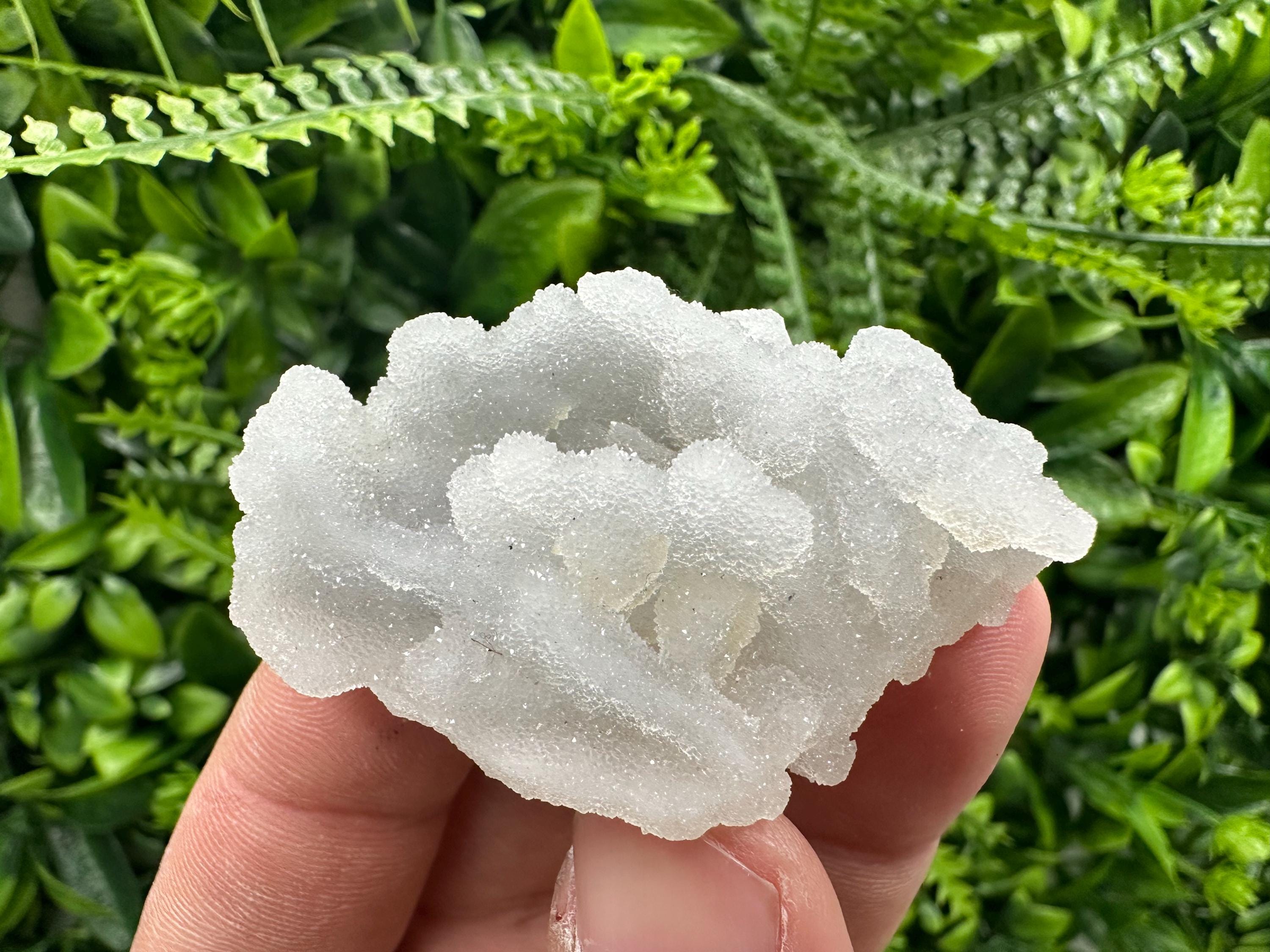 Blue Chalcedony Quartz with Chlorite Inclusions: Home Decor Crystal