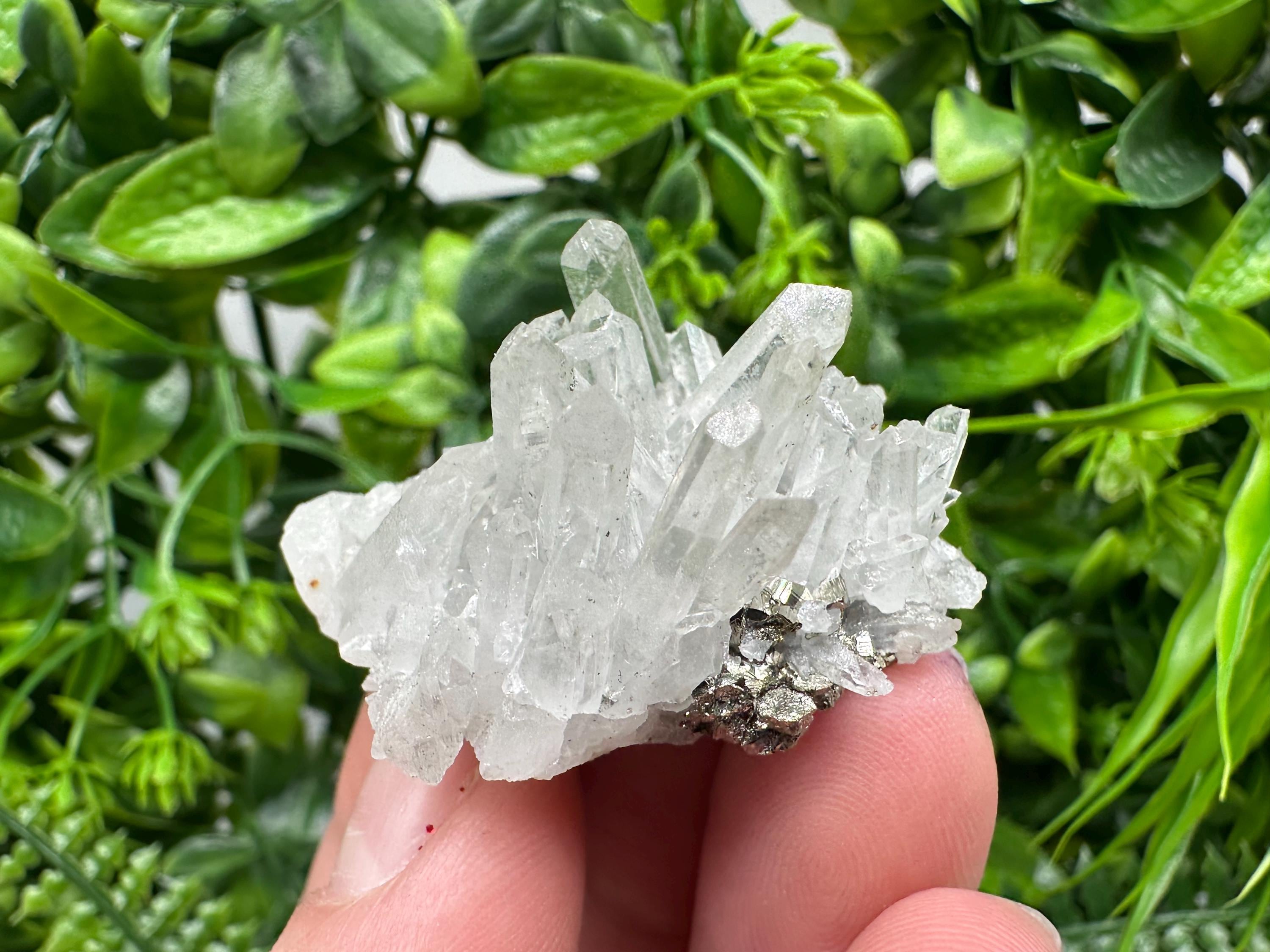 Pyrite on Green Quartz, Bulgaria Mineral Specimen, Home Decor Stone