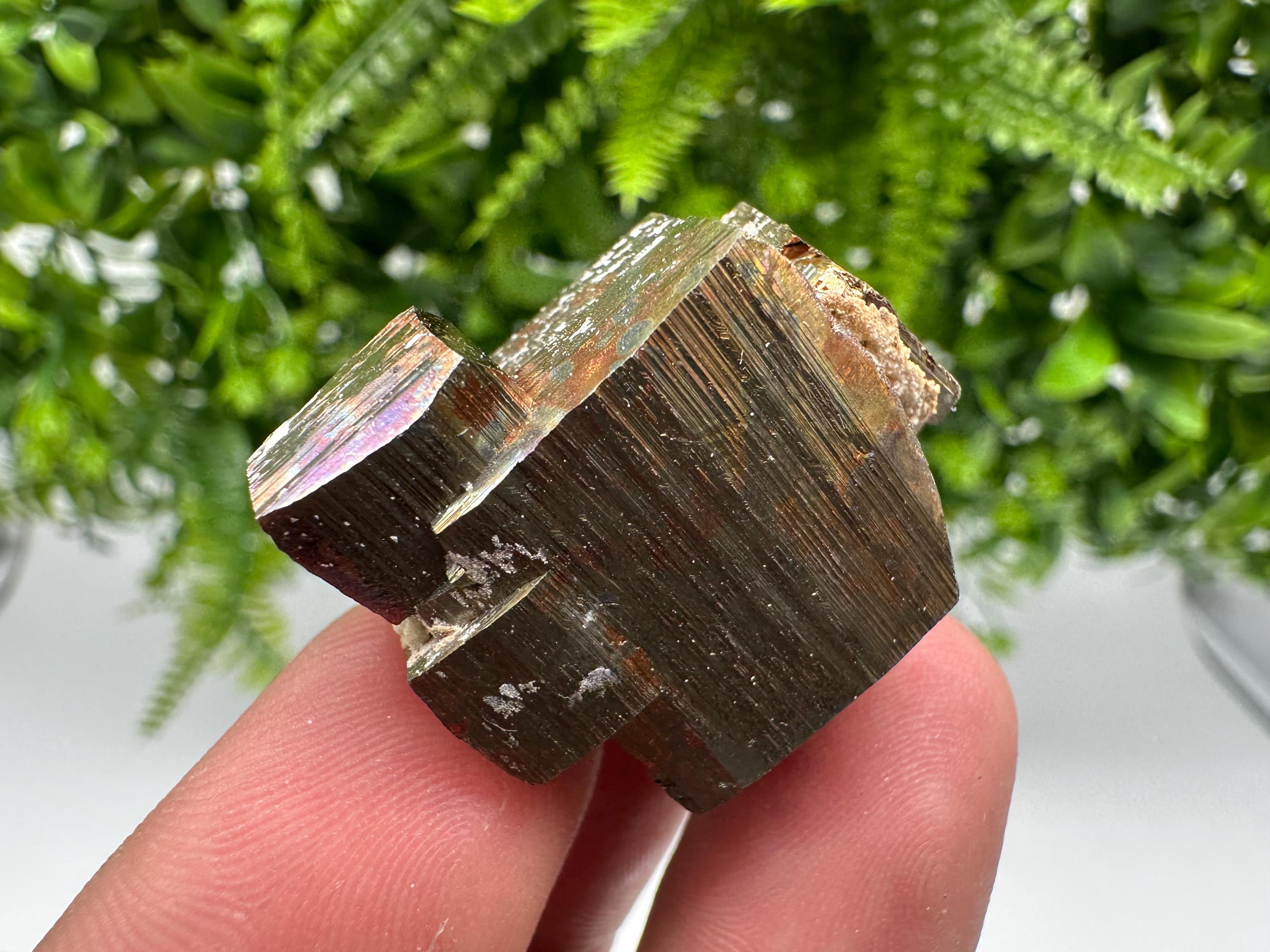 Rainbow Pyrite with Calcite, Natural Mineral Souvenir from Borieva Bulgaria