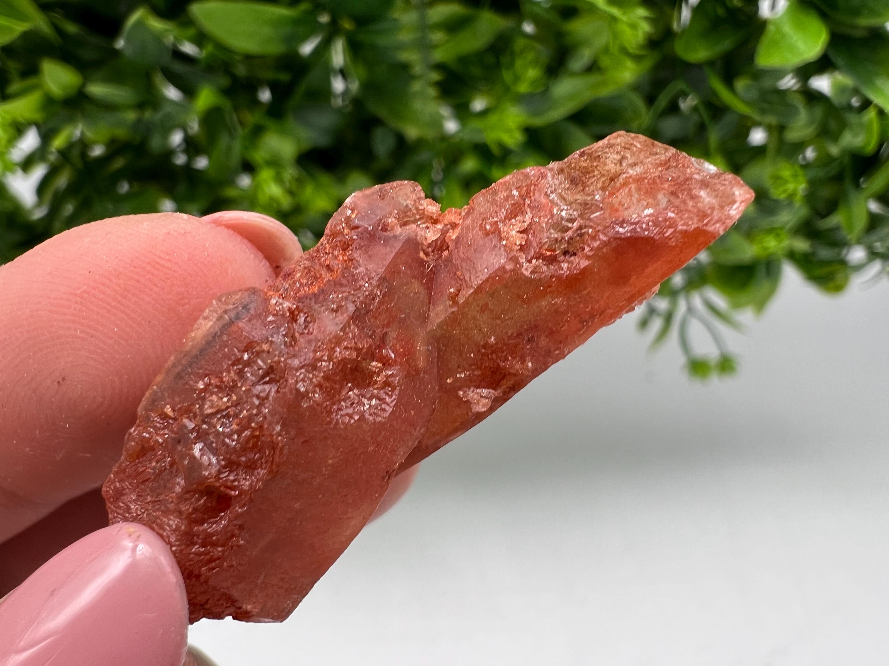 Red Hematite Quartz Specimen: Moroccan Phantom Crystal, Rare Mineral Collection