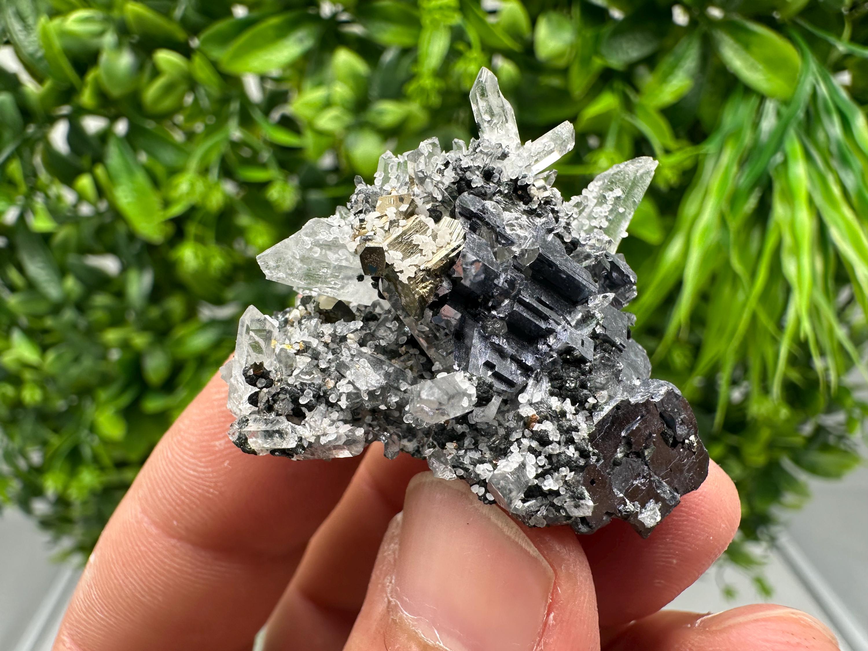 Galena Quartz Calcite Mineral Specimen, Bulgaria
