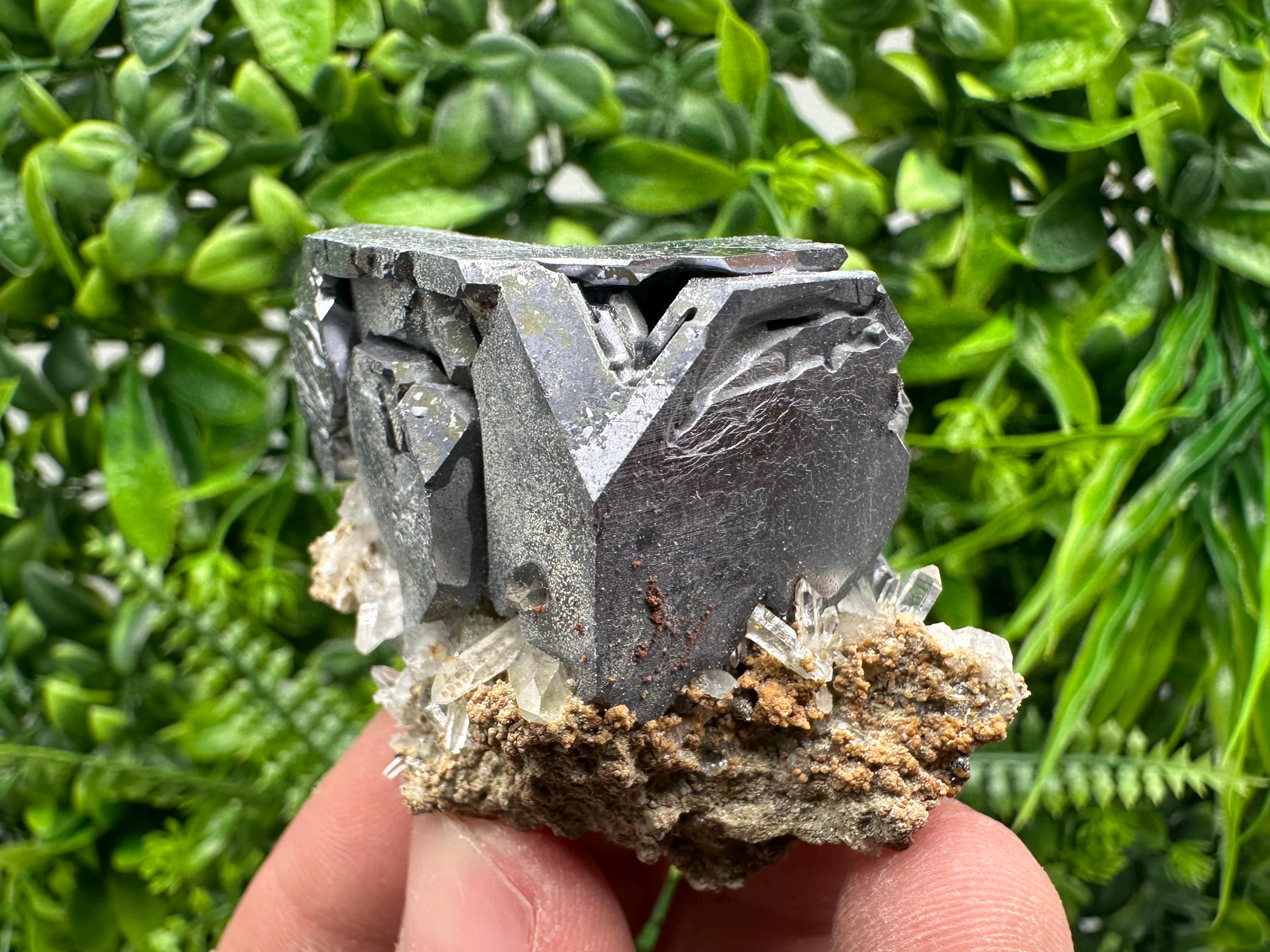 Skeletal Galena on Quartz, Borieva Mine Mineral Specimen