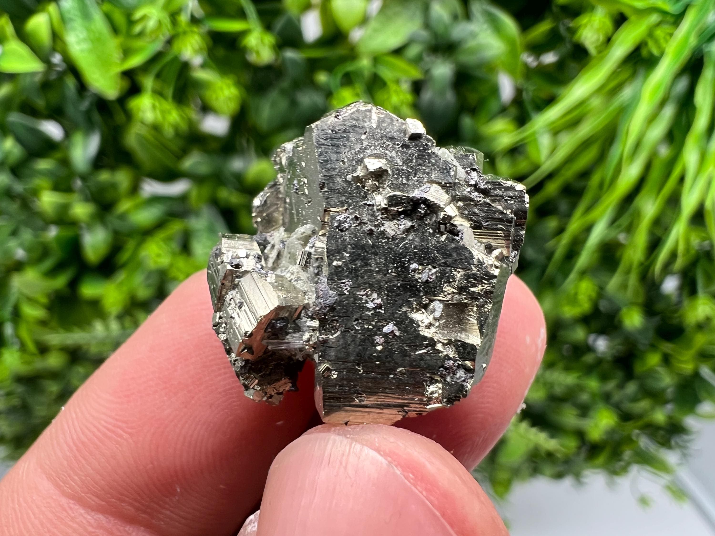 Rainbow Pyrite Cluster: Borieva Mine, Bulgaria - Mini Collection