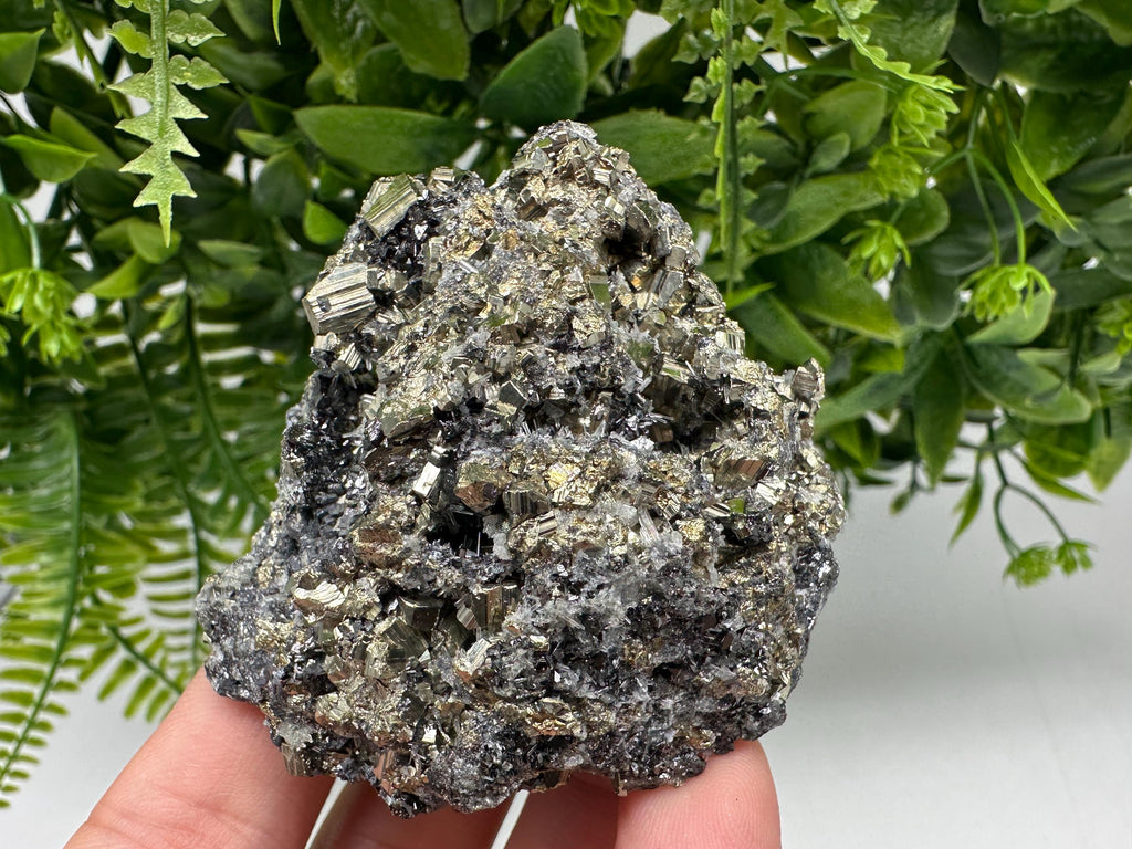 Wonderful Pyrite on Green Quartz,natural,collection mineral,gift,home decor stone,rare crystal,collection Borieva mine,Madan,Bulgaria