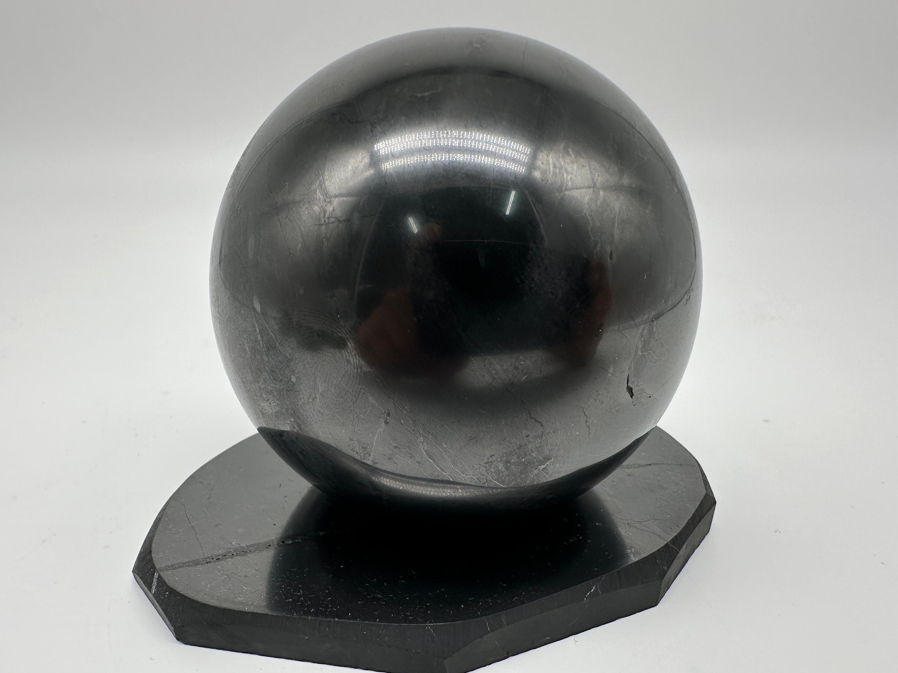 8cm Shungite Sphere: EMF & 5G Protection, Healing Crystal