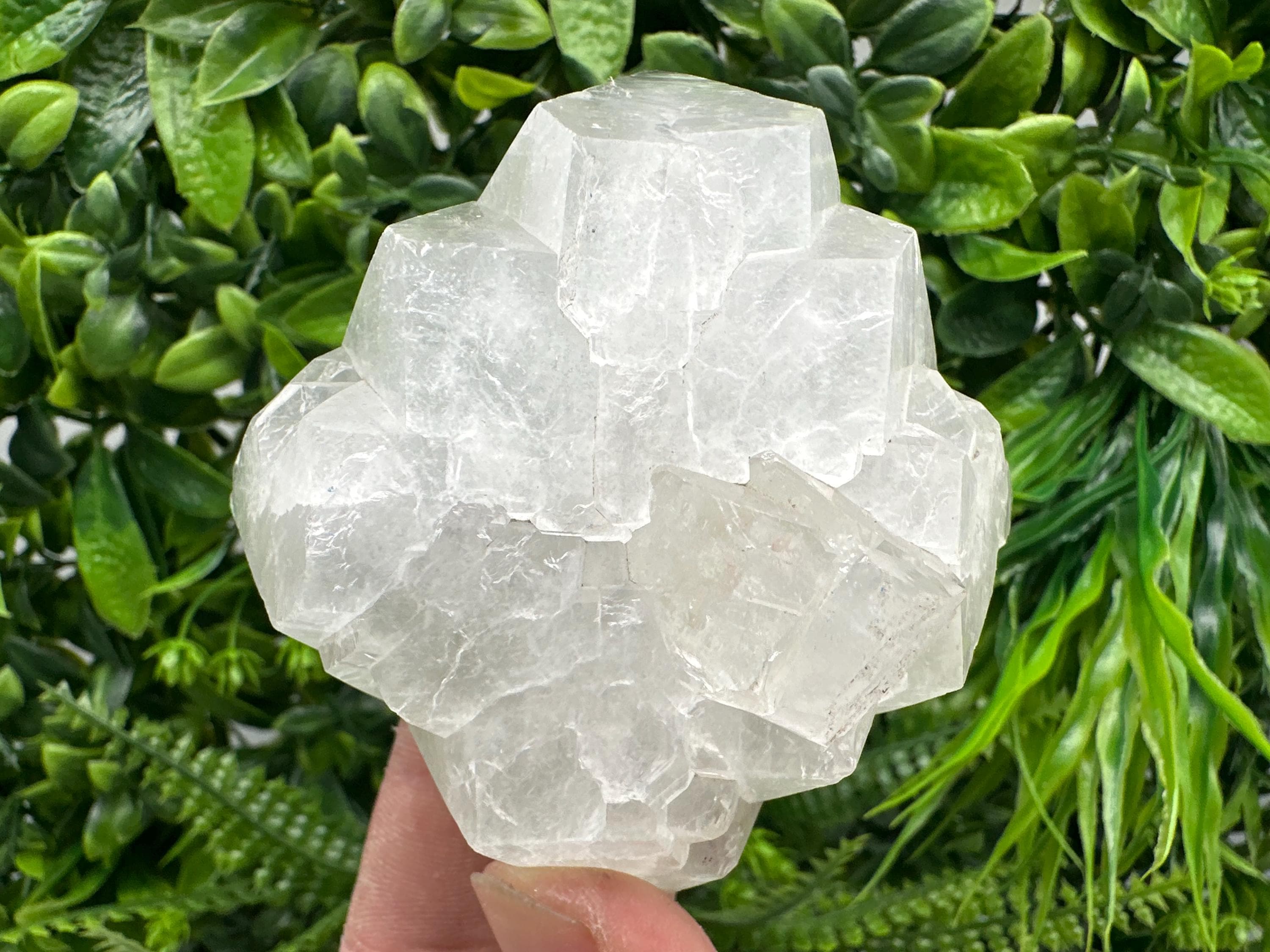 Transparent Apophyllite on Chalcedony, India Mineral Specimen