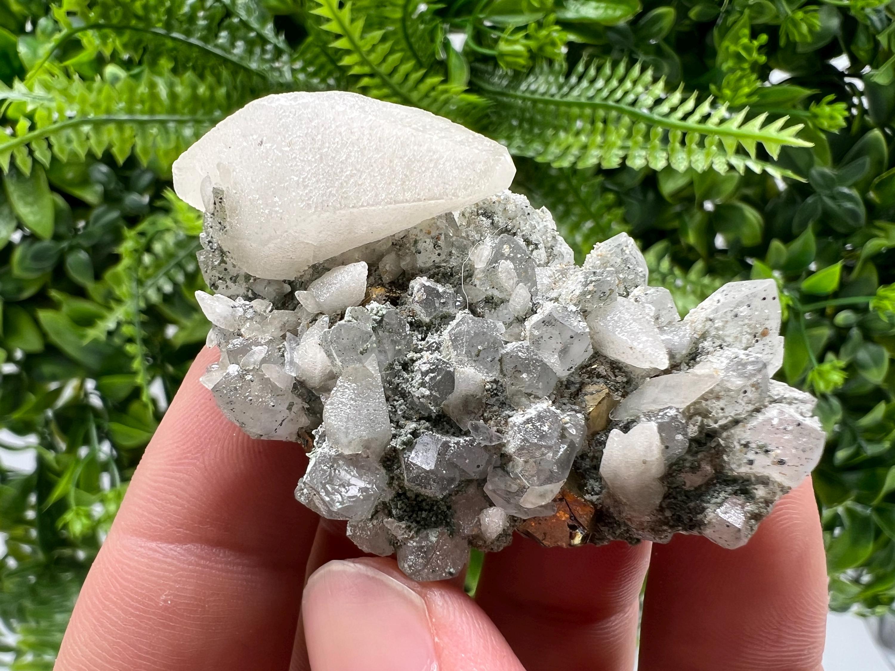 Quartz Calcite Rhodochrosite Cluster, Djurcovo Mine, Bulgaria