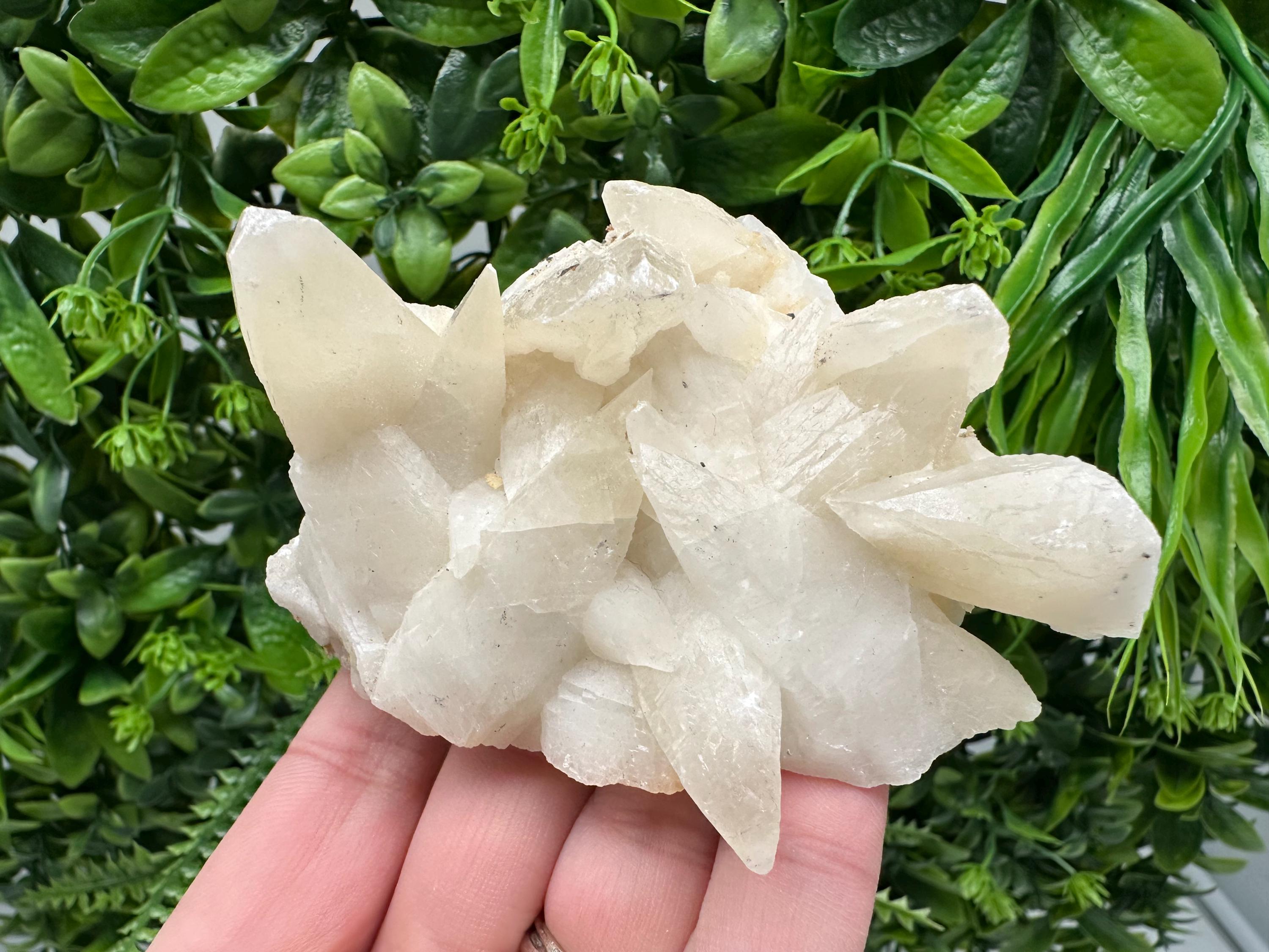 Calcite on Green Quartz: Laki Bulgaria Healing Crystal