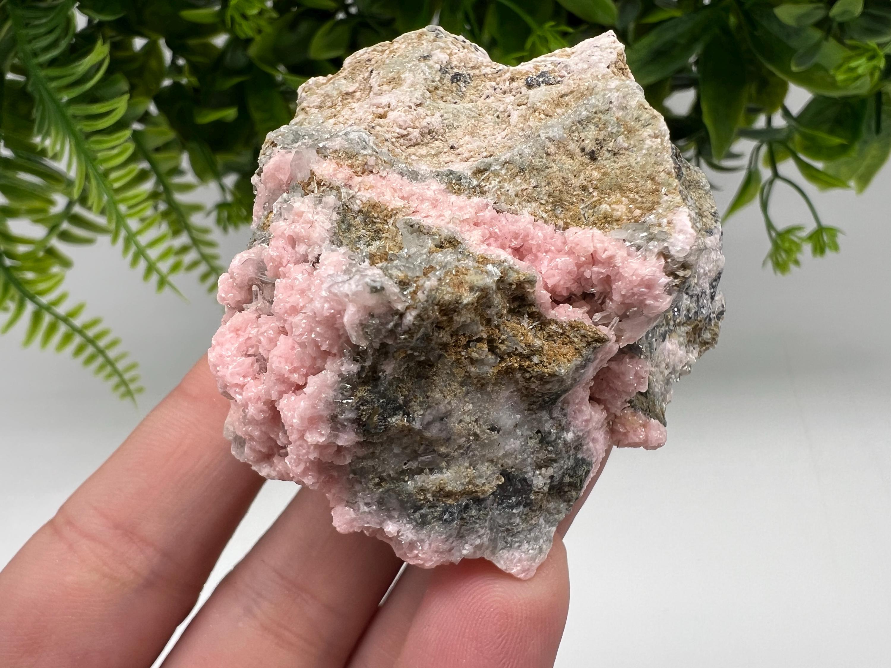Beautiful Rhodochrosite perfect pink colour Starnica Mine Davidcovo Bulgaria natural minerals souvenir crystal gift home decor stone gift