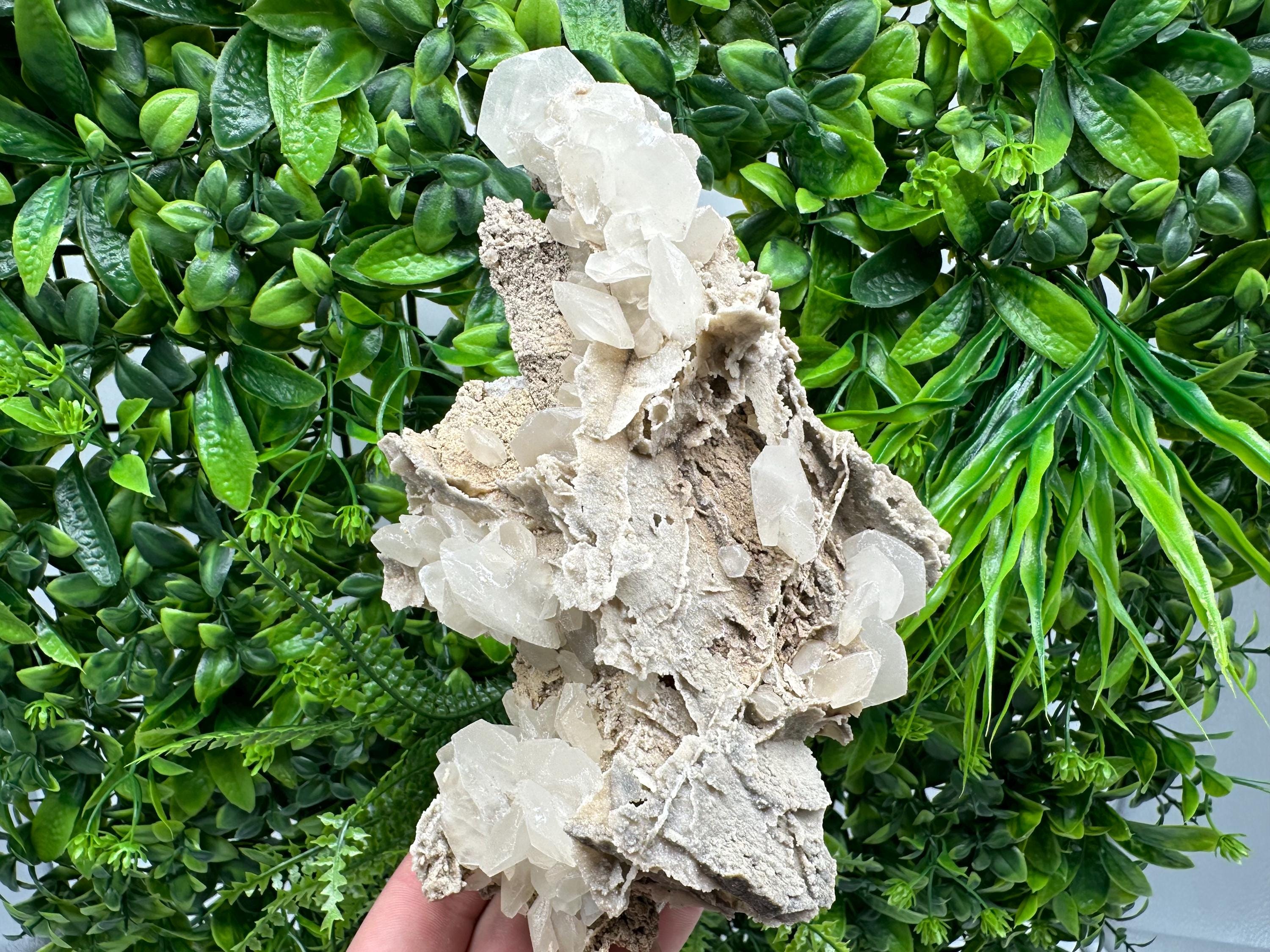 UV Calcite on Aragonite, Bulgaria Mineral Specimen, Rare Crystal
