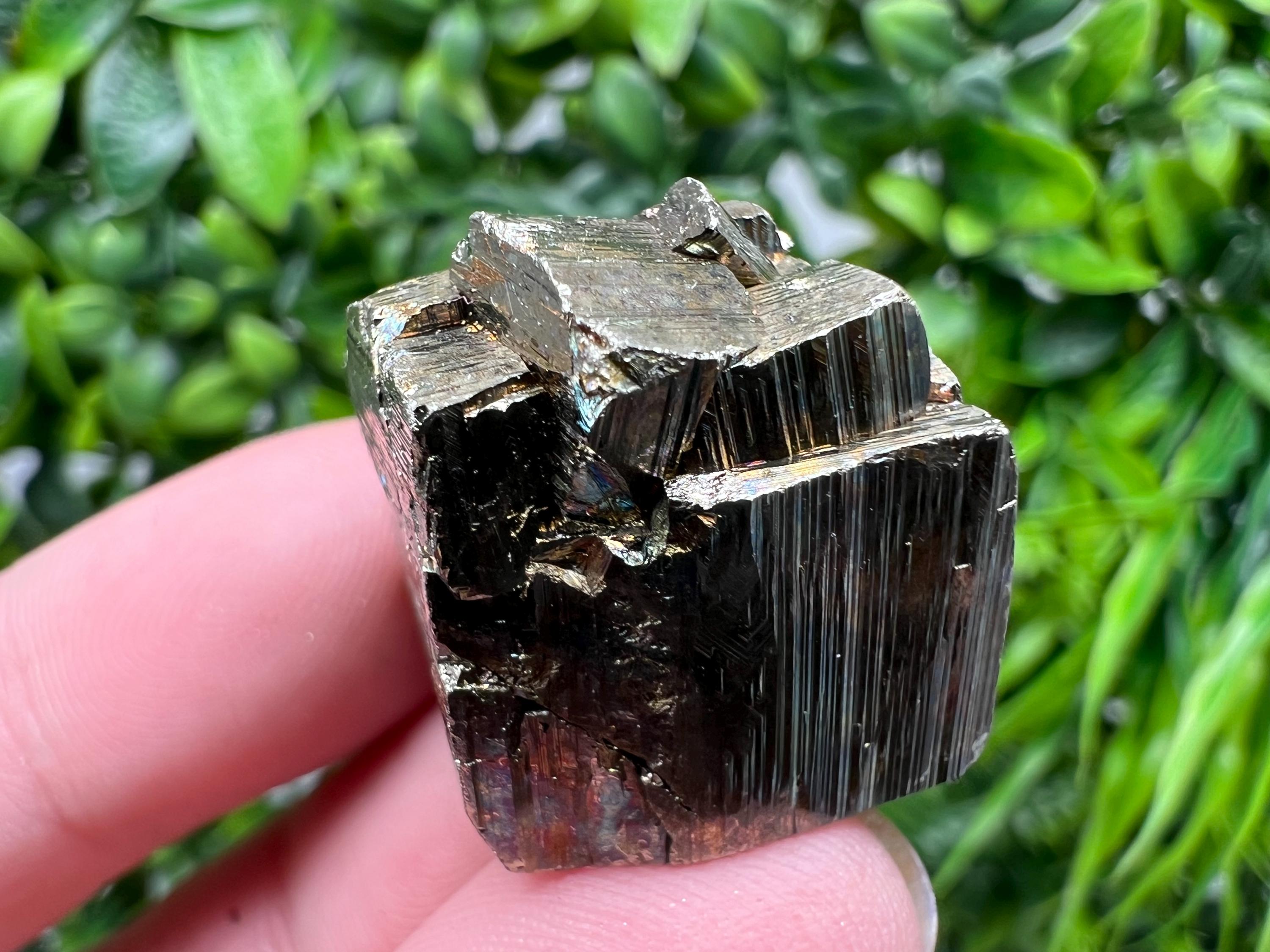 Rainbow Pyrite with Calcite, Natural Minerals from Borieva Bulgaria